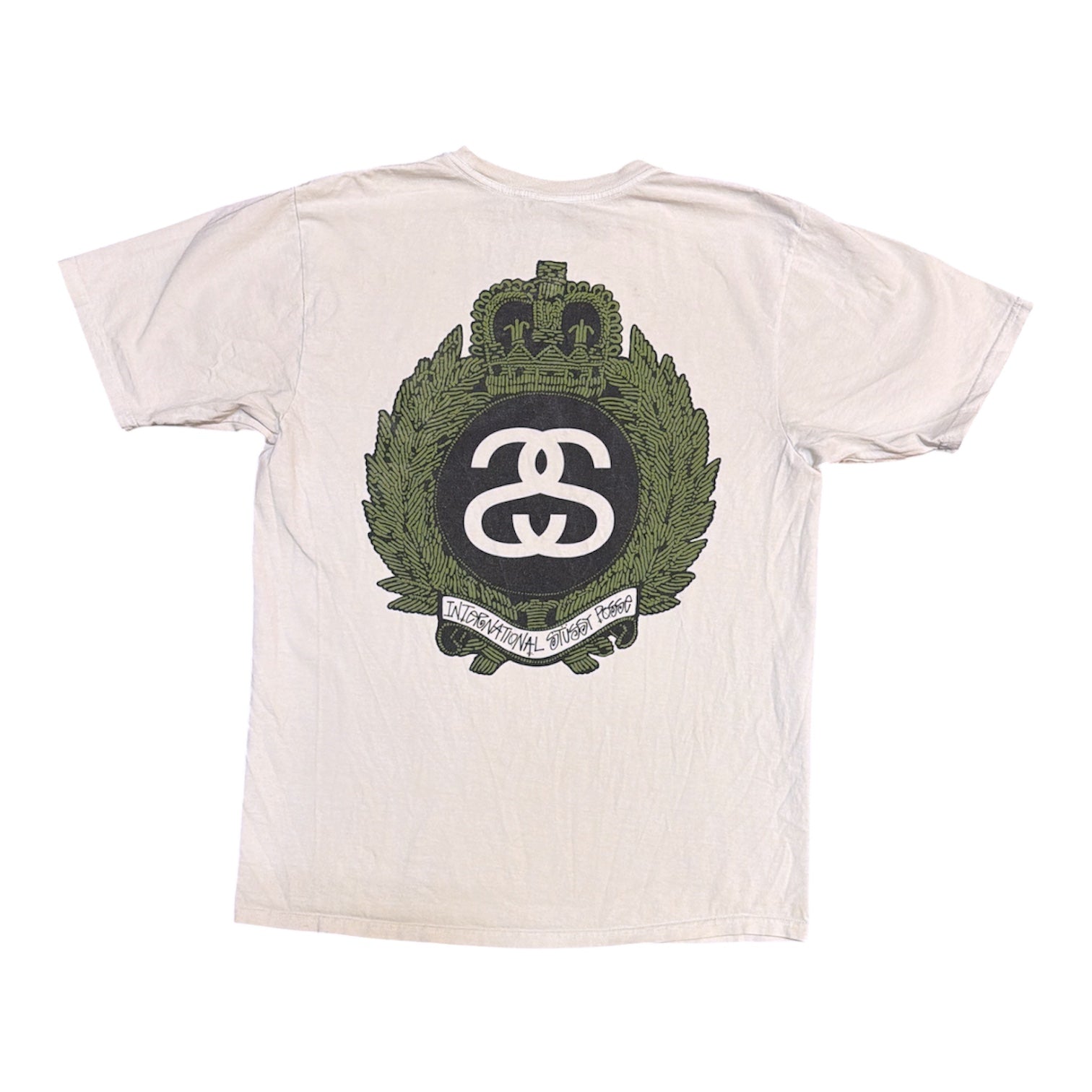Stussy Crown Wreath Pigment Dyed White Tshirt