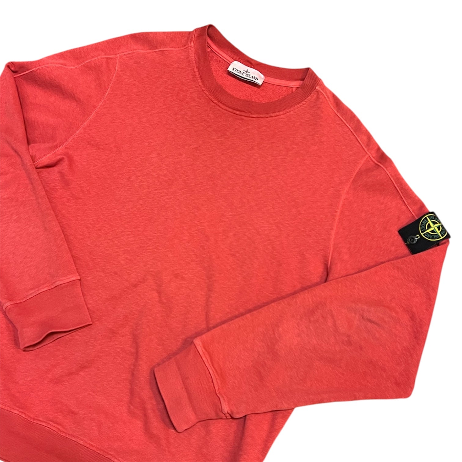Stone Island Garment Dyed Red Sweatshirt
