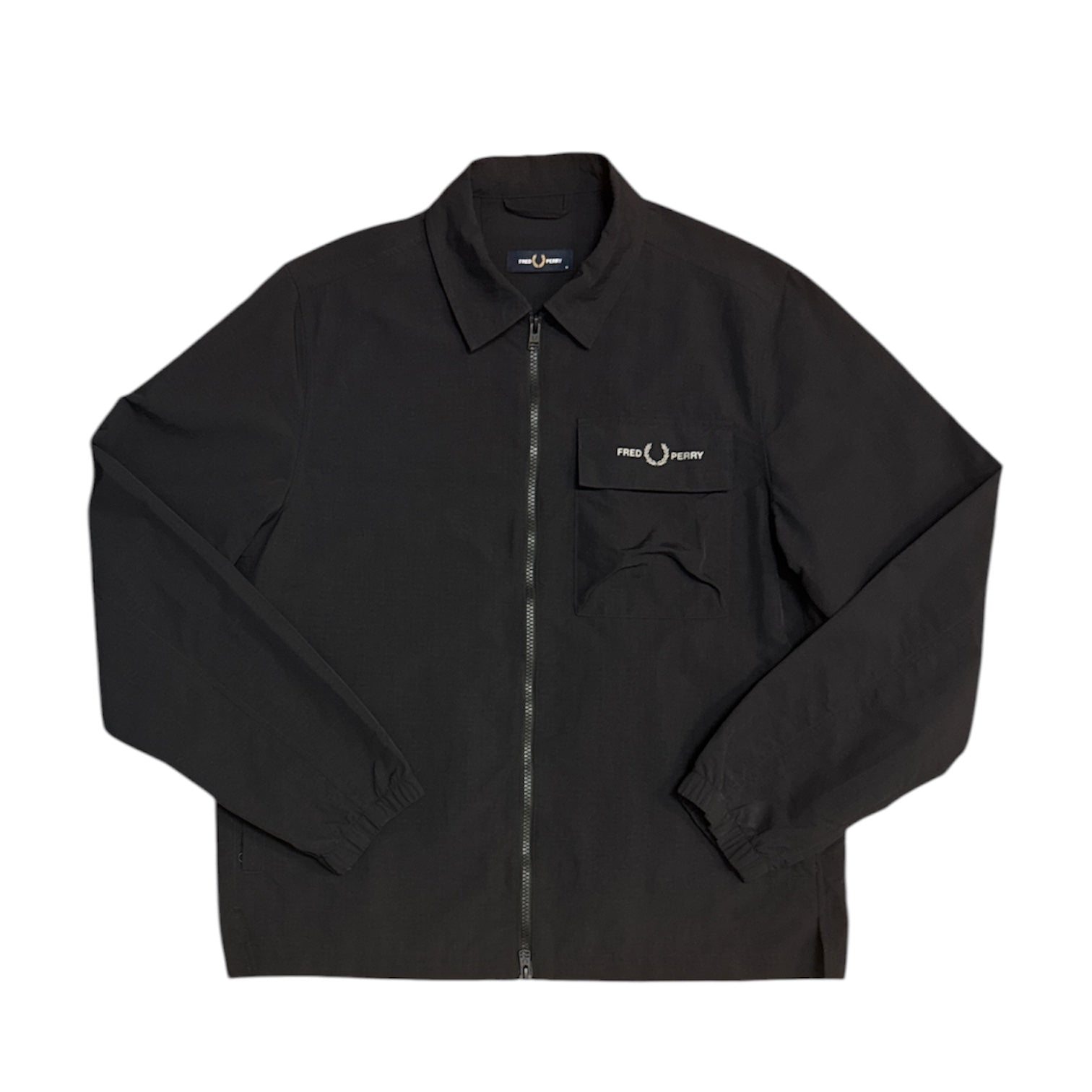 Fred Perry Ripstop Navy Zip Up Overshirt
