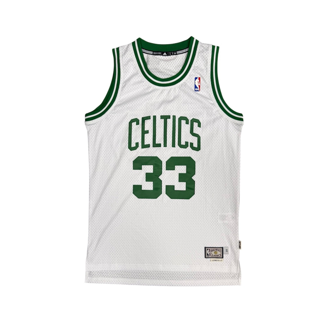 Adidas Hardwood Classics Celtics Bird #33 White Green Basketball Jersey