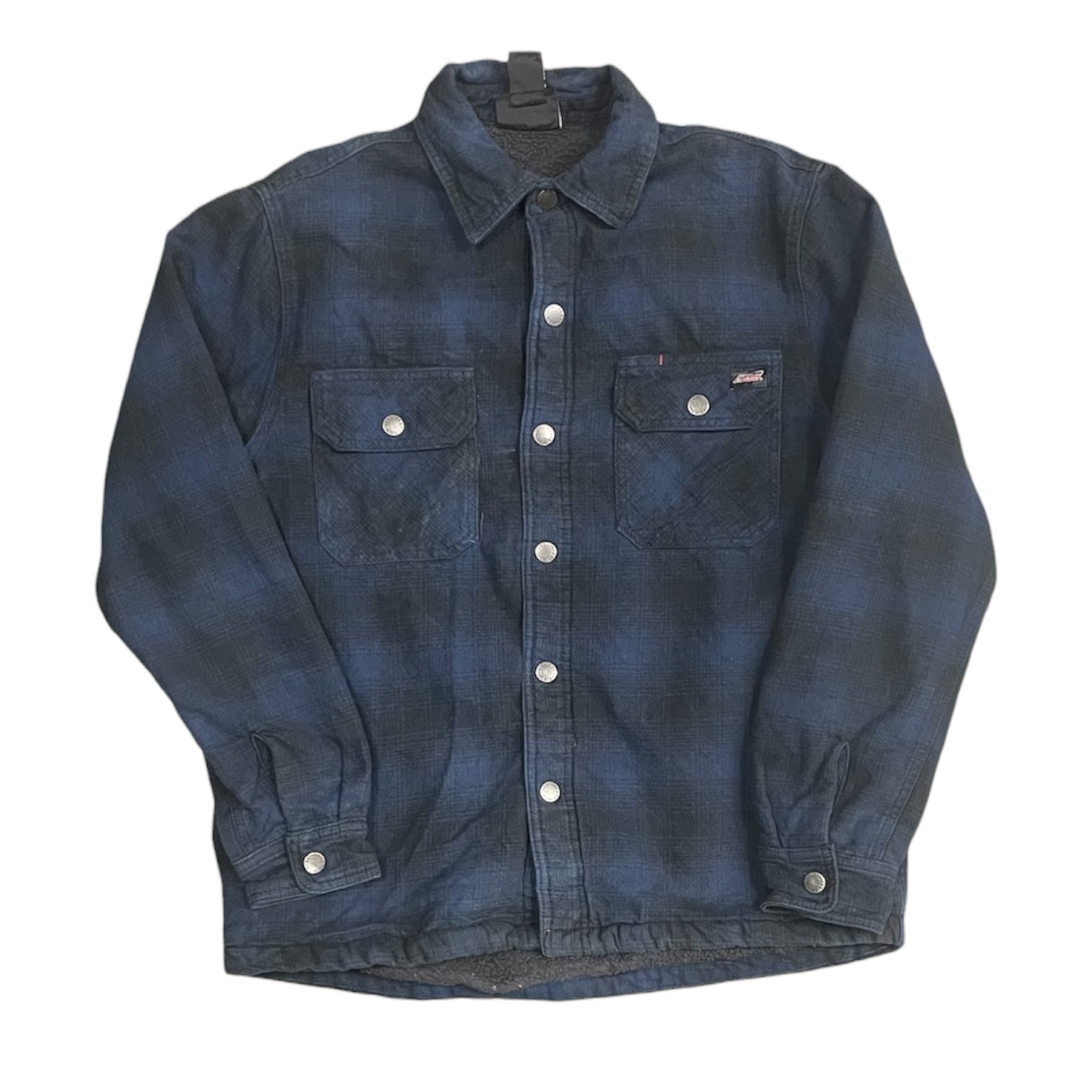Dickies Navy Black Fleece Lining Flannel Overshirt Jacket