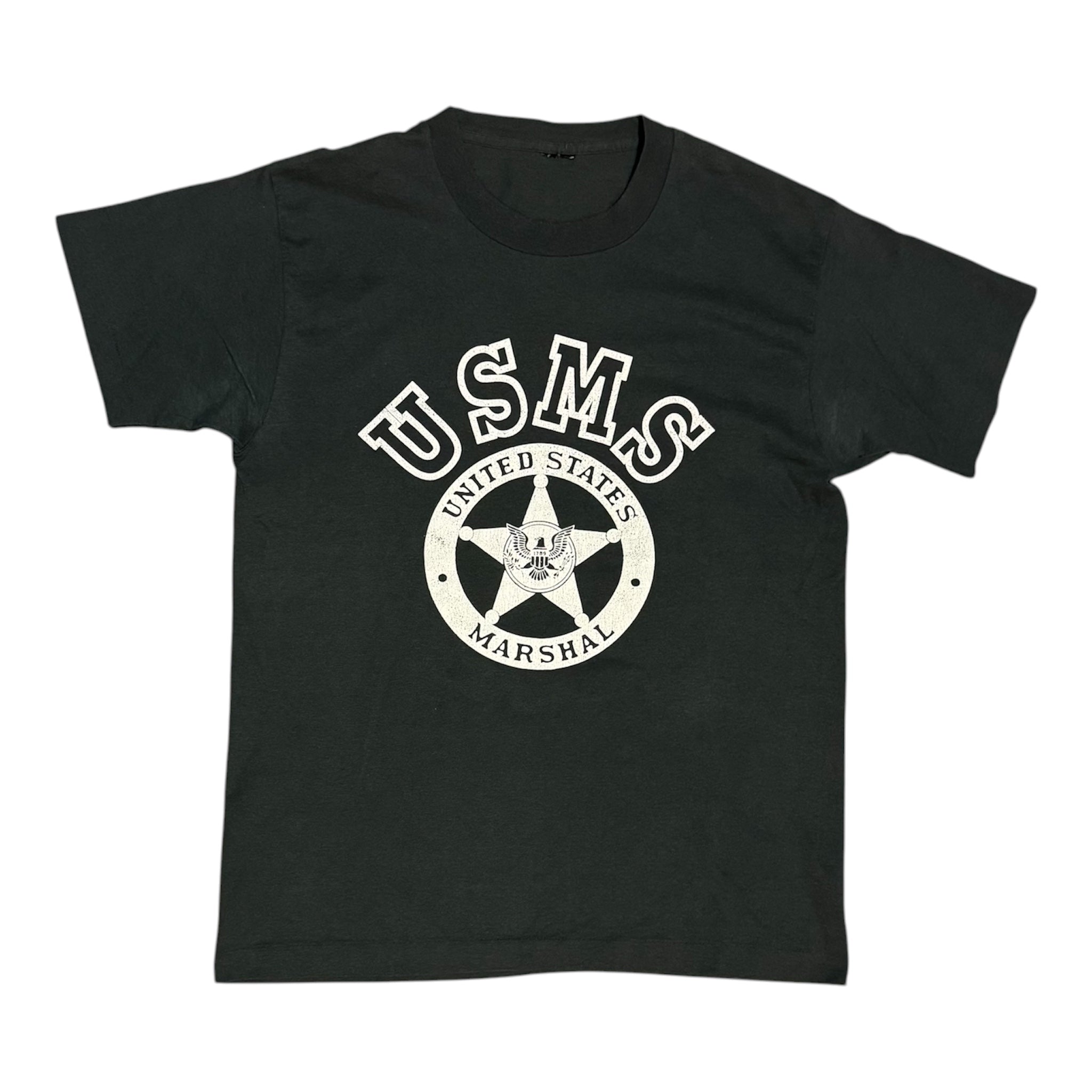 Vintage United States Marshall Emblem Black Tshirt