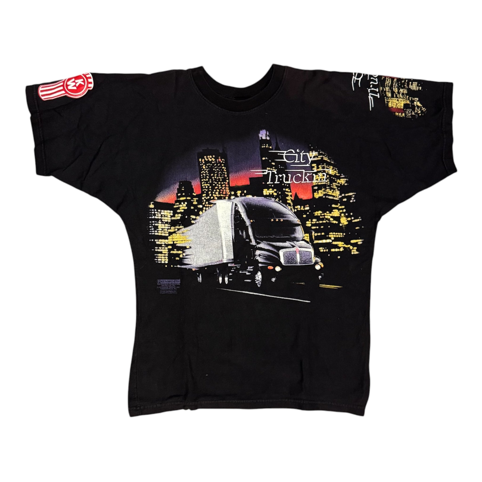 Vintage 1997 Kenworth City Truck Black Tshirt
