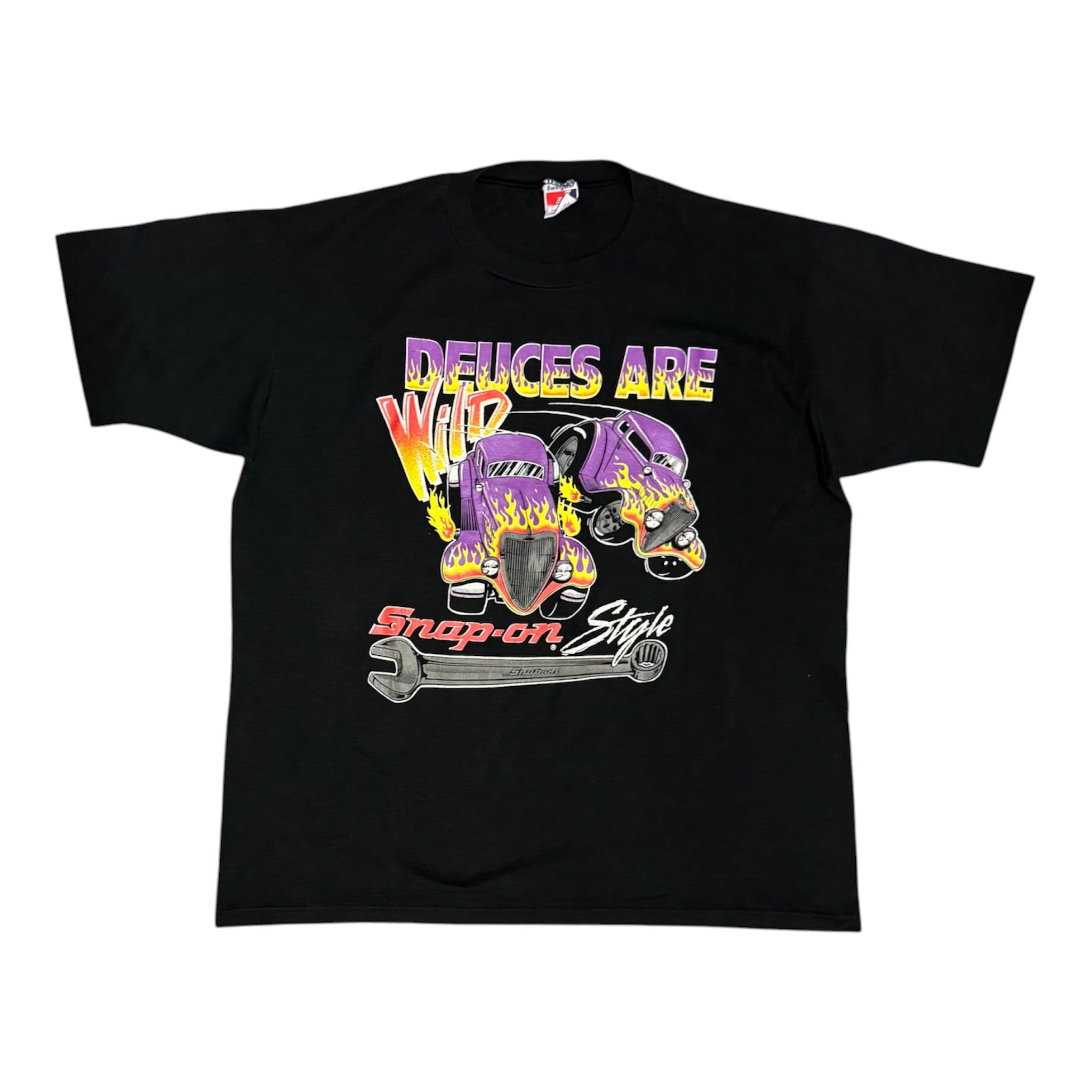 Vintage Snap-On Deuces Are Wild Black Tshirt