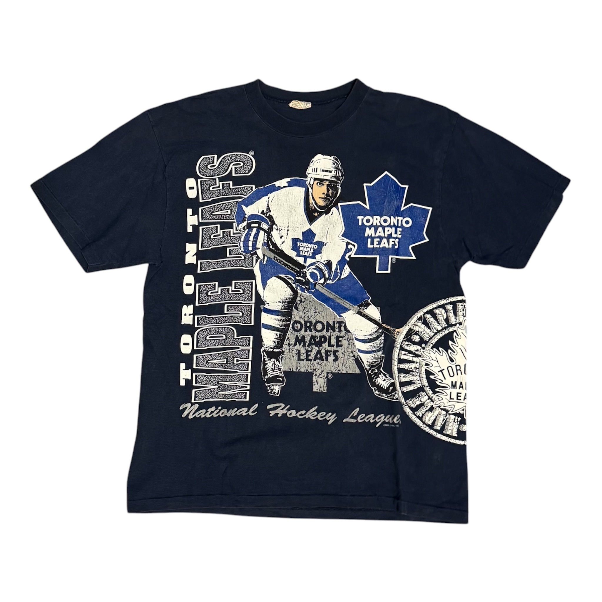 Vintage 1992 Made In Canada Toronto Maple Leaves Navy Tshirt