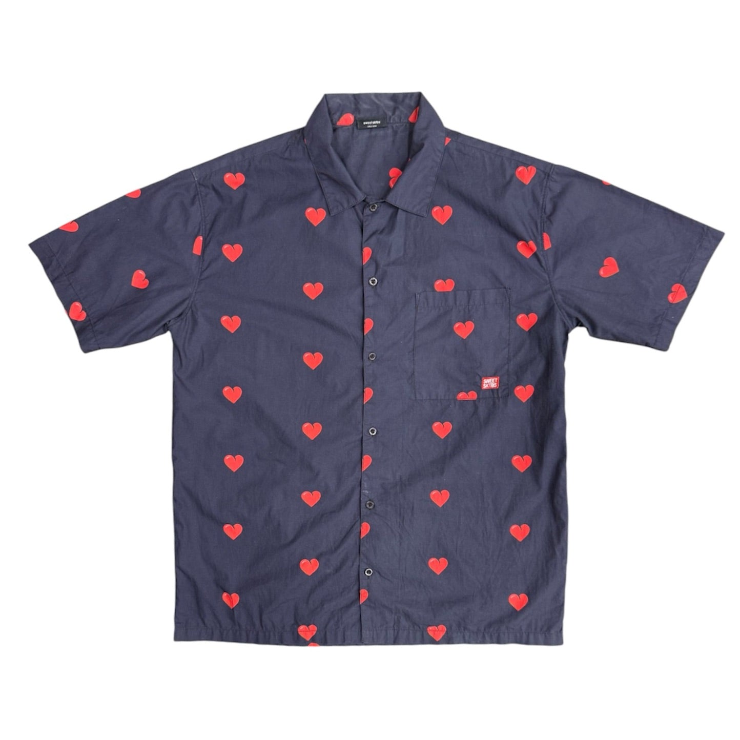 Sweet Sktbs Heart Navy Short Sleeve Shirt