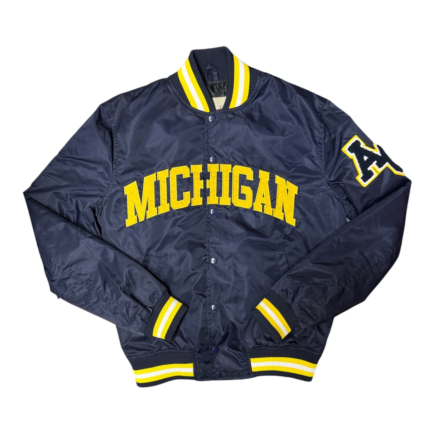 American College USA New York Brooklyn Michigan Blue Varsity Jacket