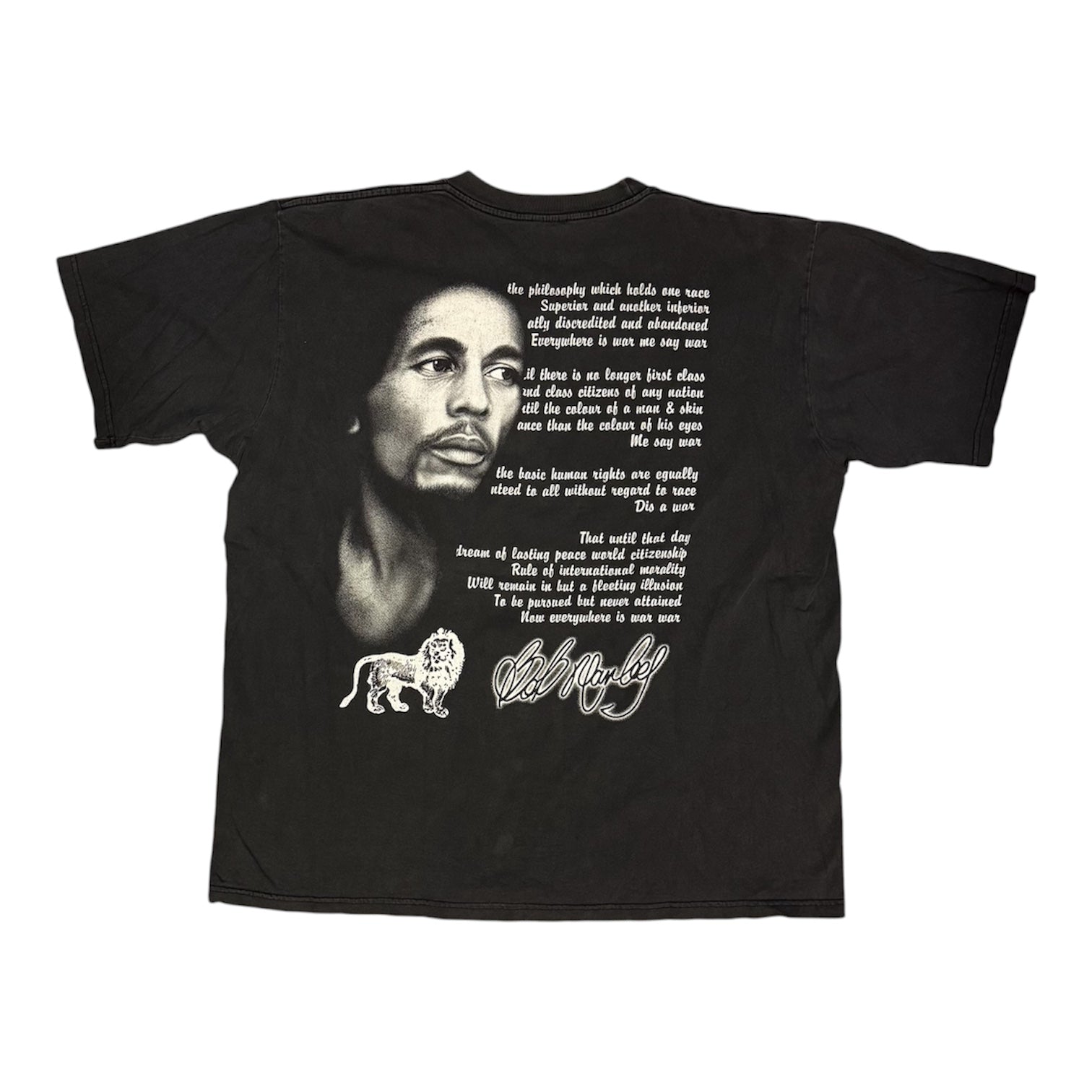 Vintage REO Bob Marley Double Side Graphic Black Tshirt