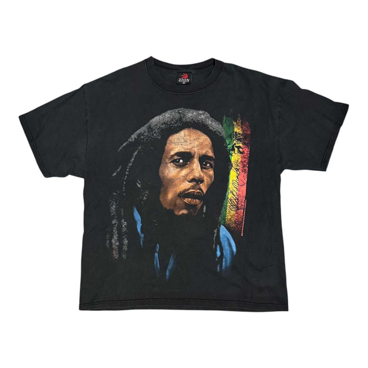 Zion Rootswear 2009 Bob Marley Portrait Black Tshirt