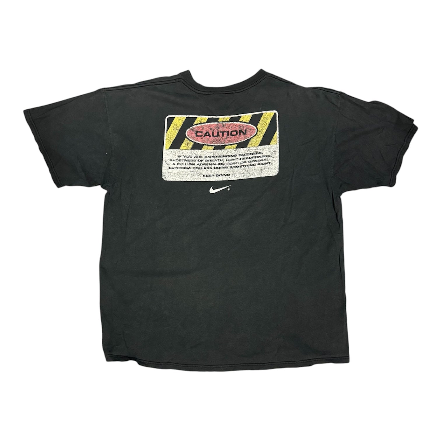 Vintage 90s Nike Caution Black Tshirt
