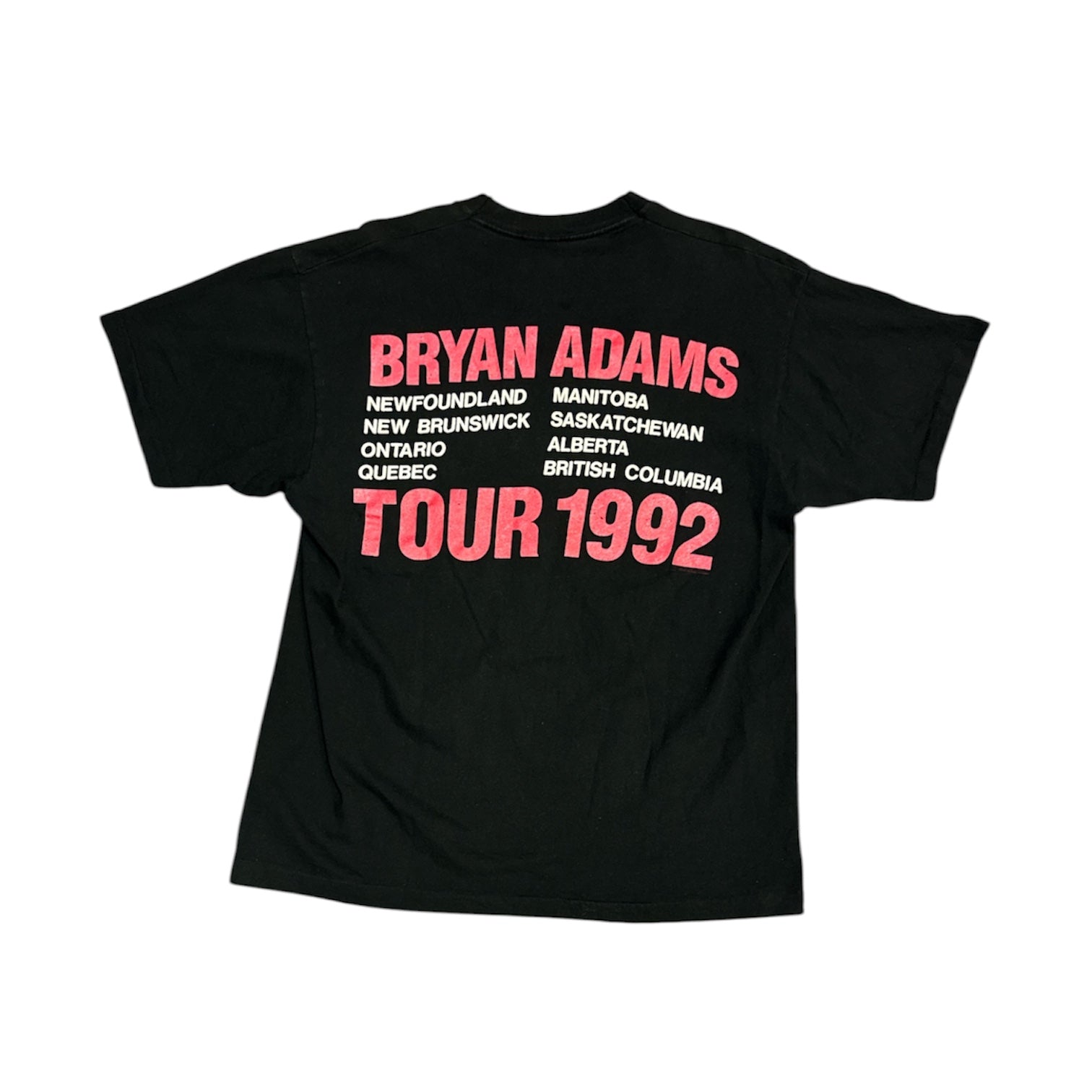 Vintage Bryan Adams 1992 Waking Up The World Tour Black Tshirt