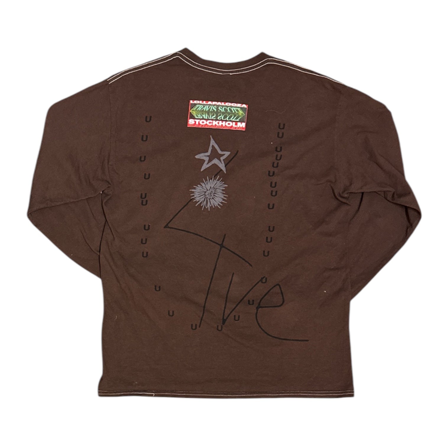 Travis Scott 2023 Lollapalooza Live Brown Long Sleeve