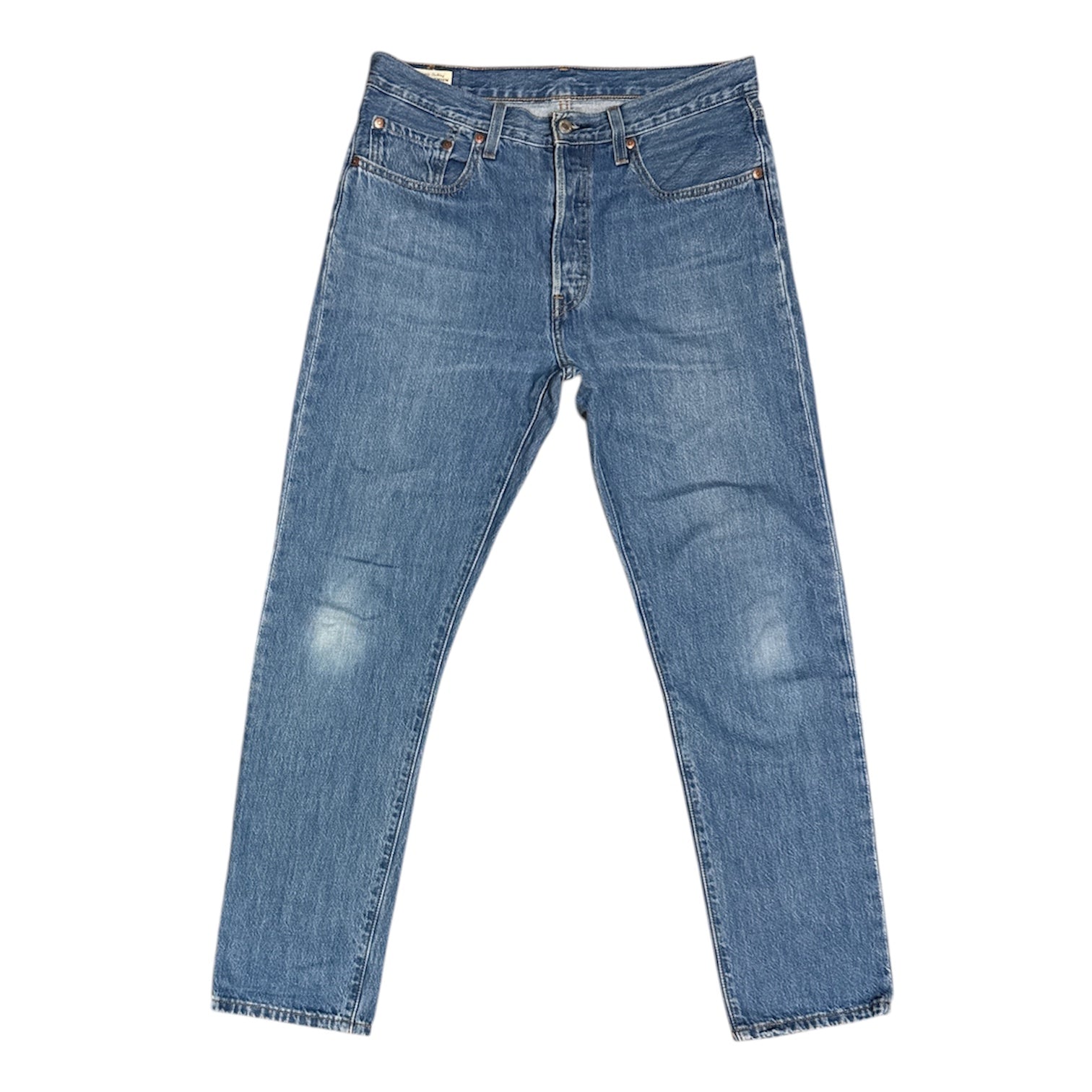 Levi's Premium 501 Straight Washed Blue Jeans