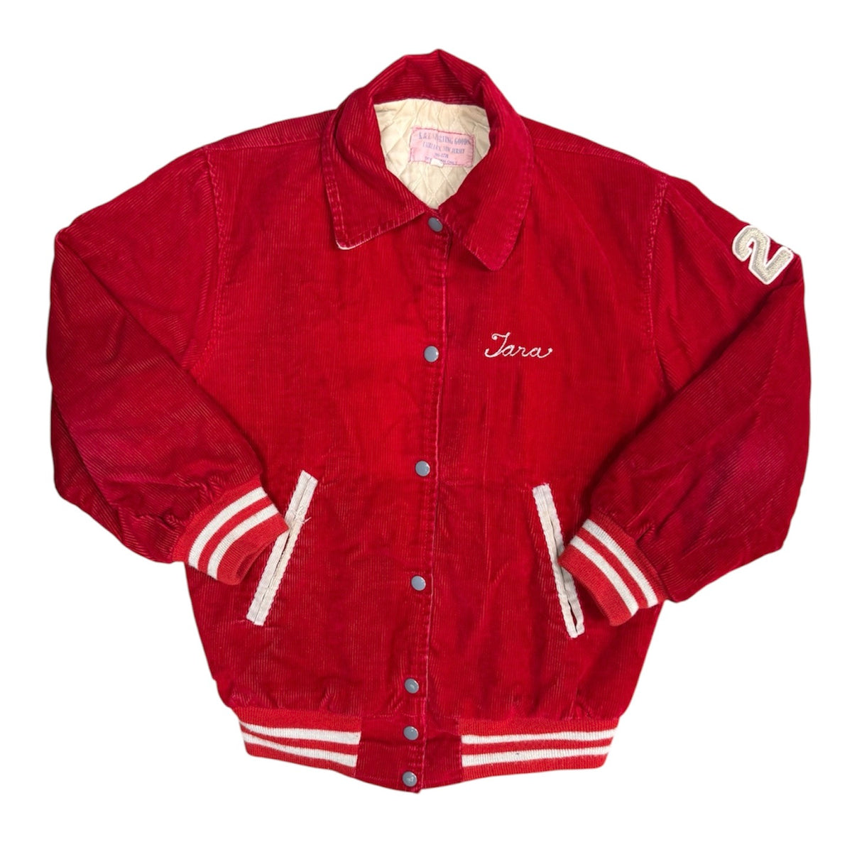 Vintage K & E Red Corduroy Varsity Jacket (W)