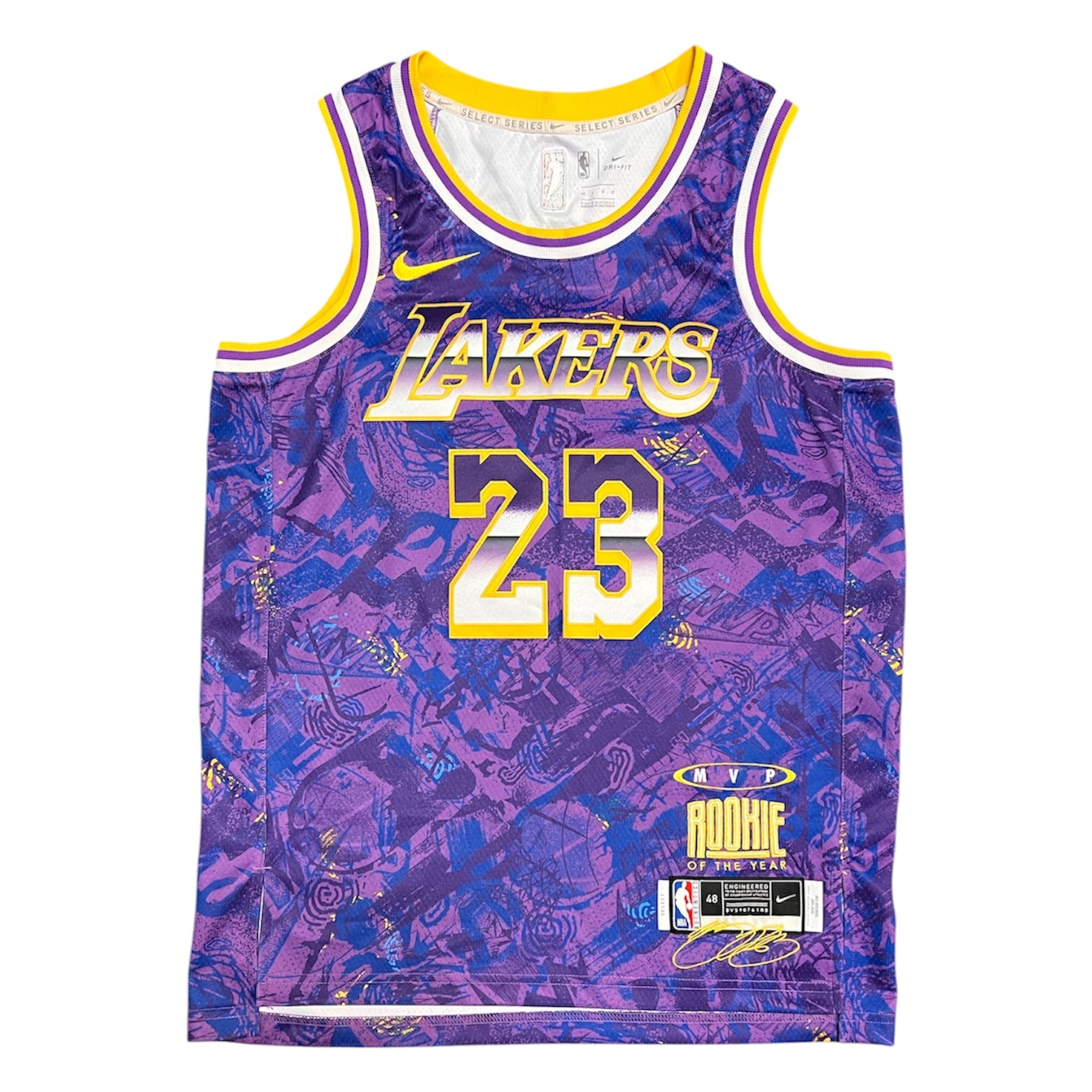 Nike Los Angeles Lakers Lebron James #23 MVP Rookie Of The Year Basketball Jersey