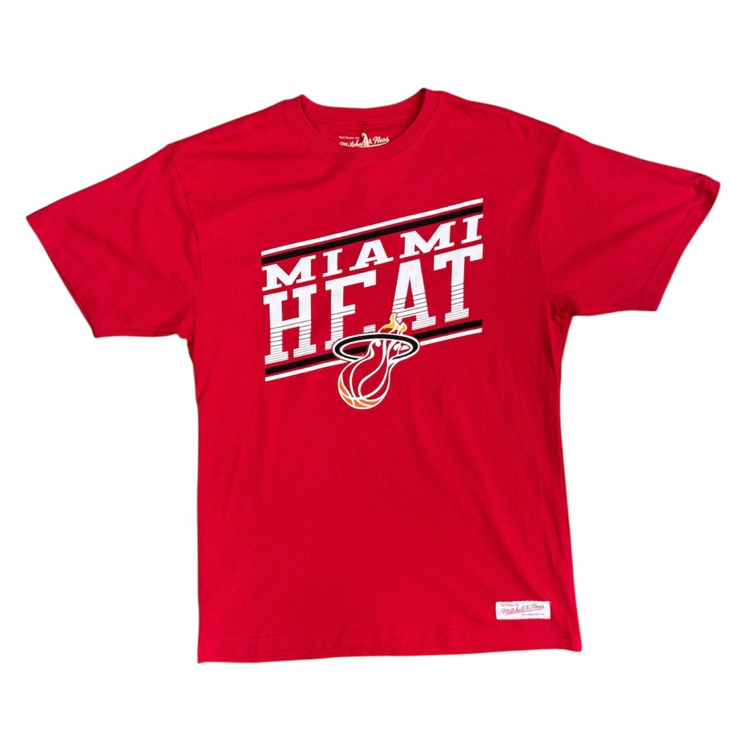 Mitchell & Ness Miami Heats Traditional Fit Red White Tshirt