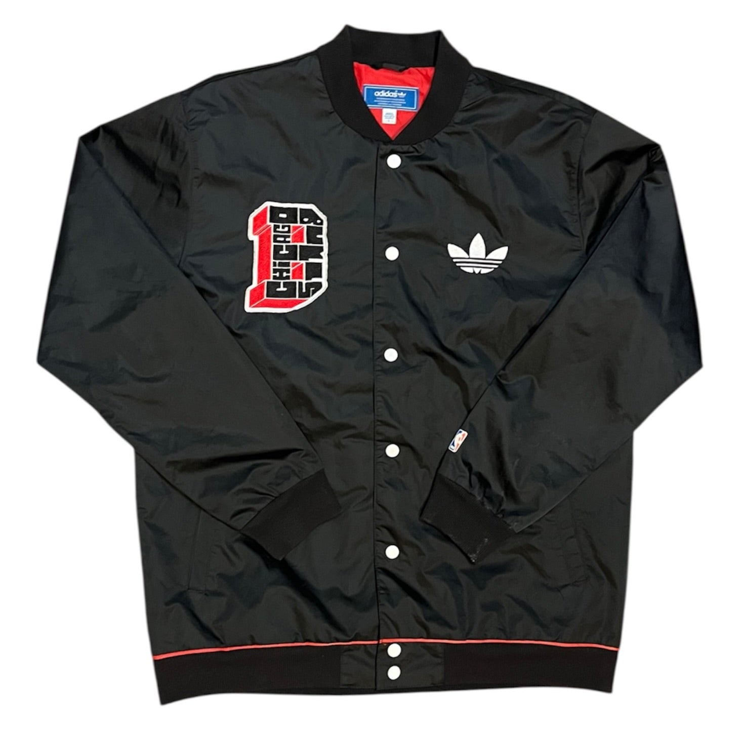 Adidas NBA Chicago Bulls Black Satin Jacket