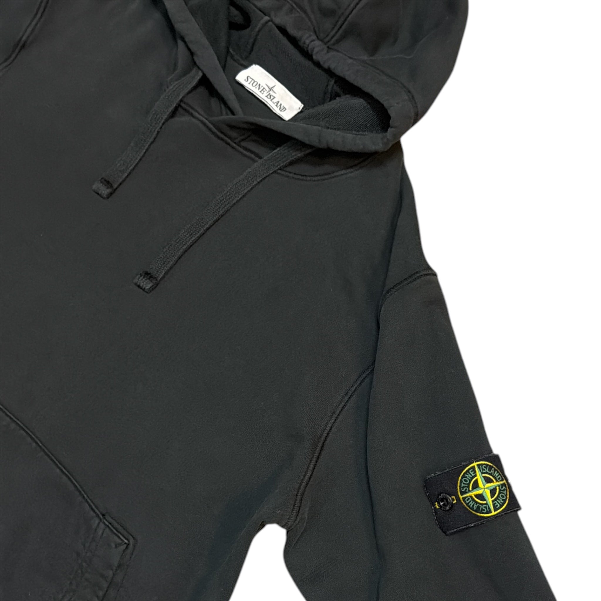 Stone Island Garment Dyed Black Hoodie