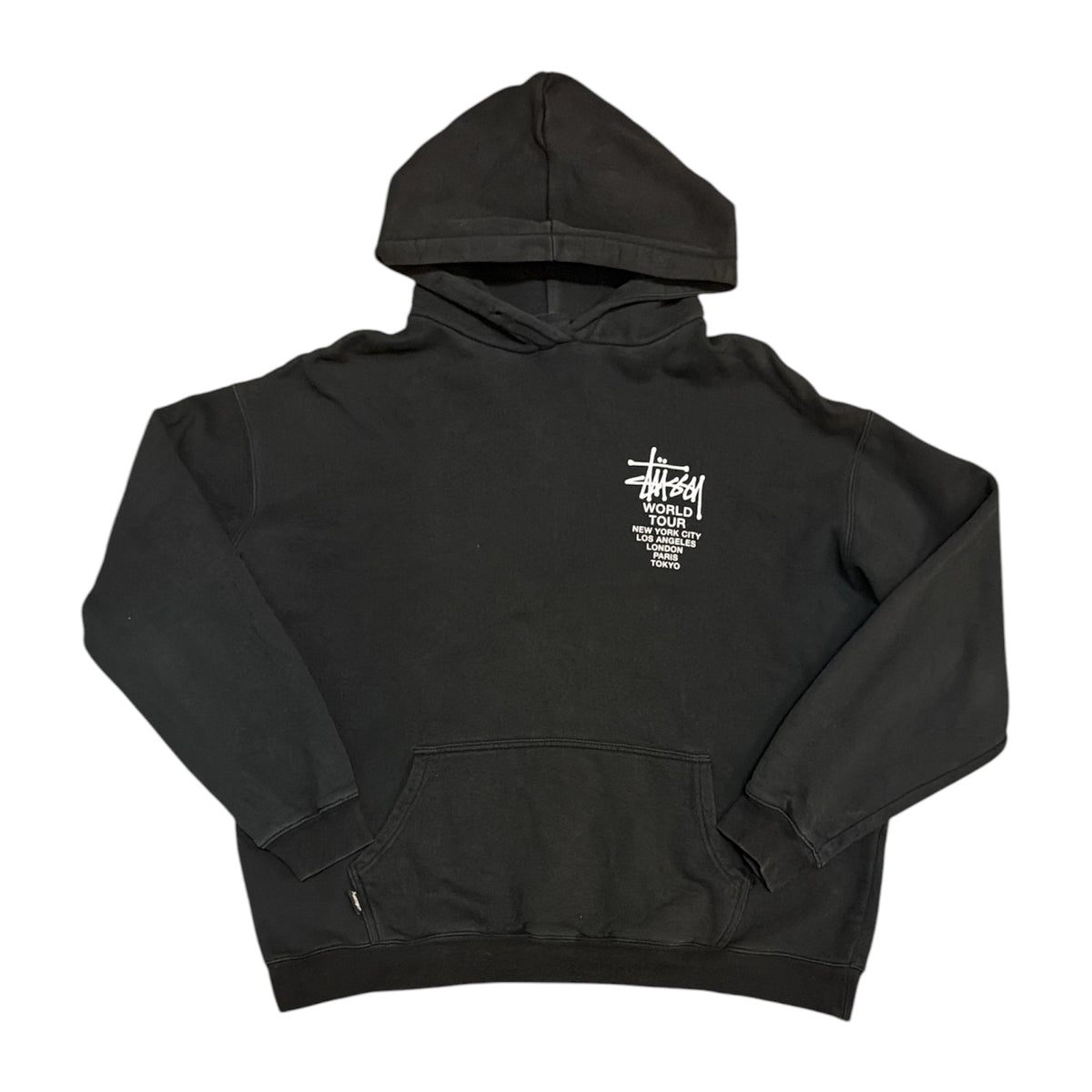 Stussy World Tour Black White Hoodie