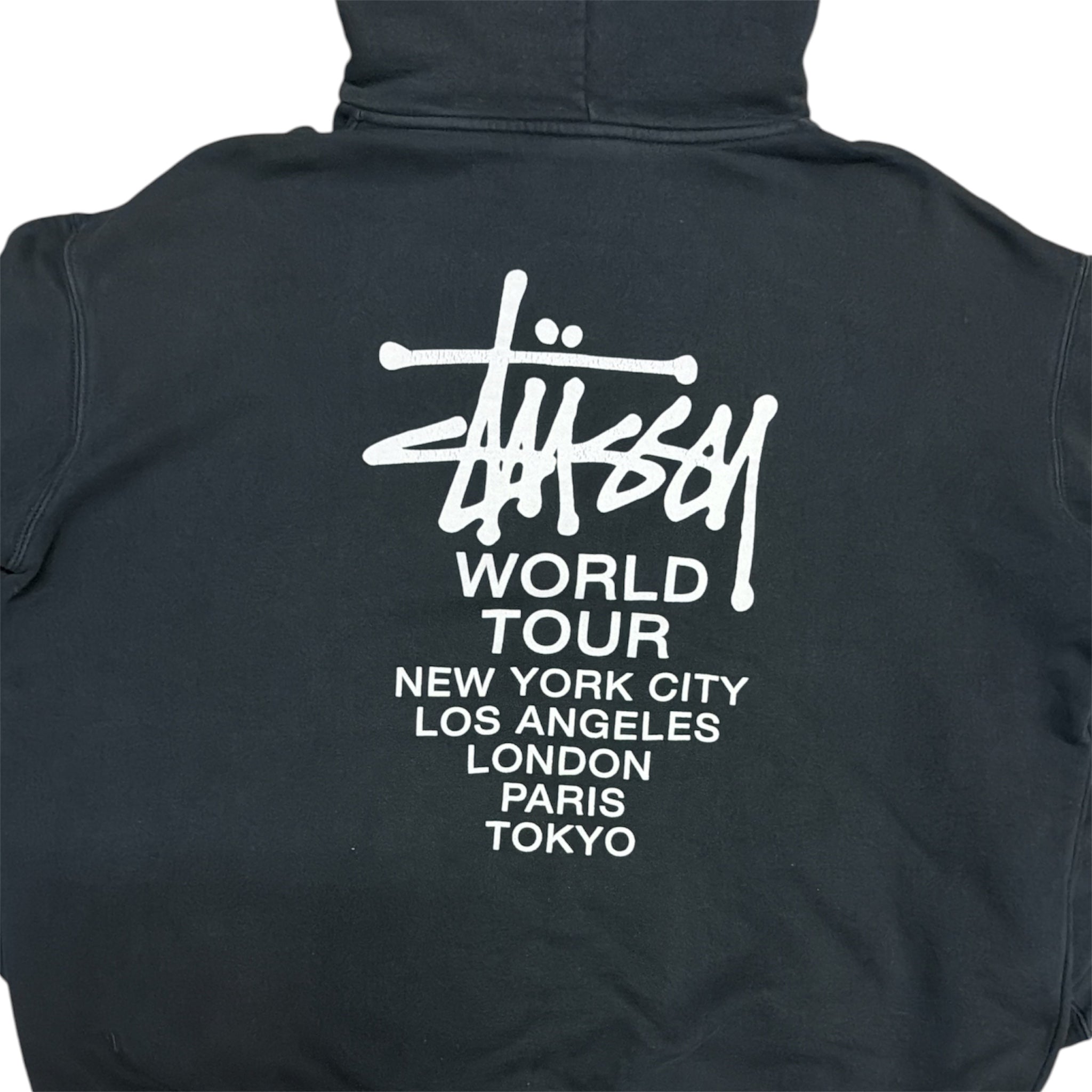 Stussy World Tour Black White Hoodie
