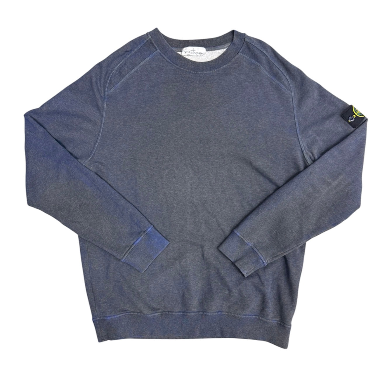Stone Island SS21 Dust Colour Treatment Navy Sweatshirt