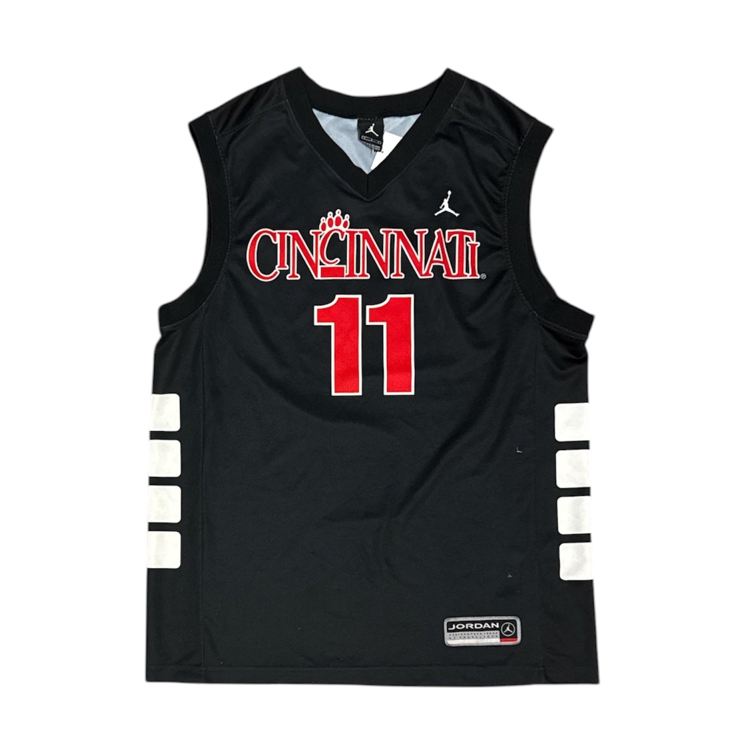 Jordan NCAA Cincinnati Bearcats #11 Black Red Basketball Jersey
