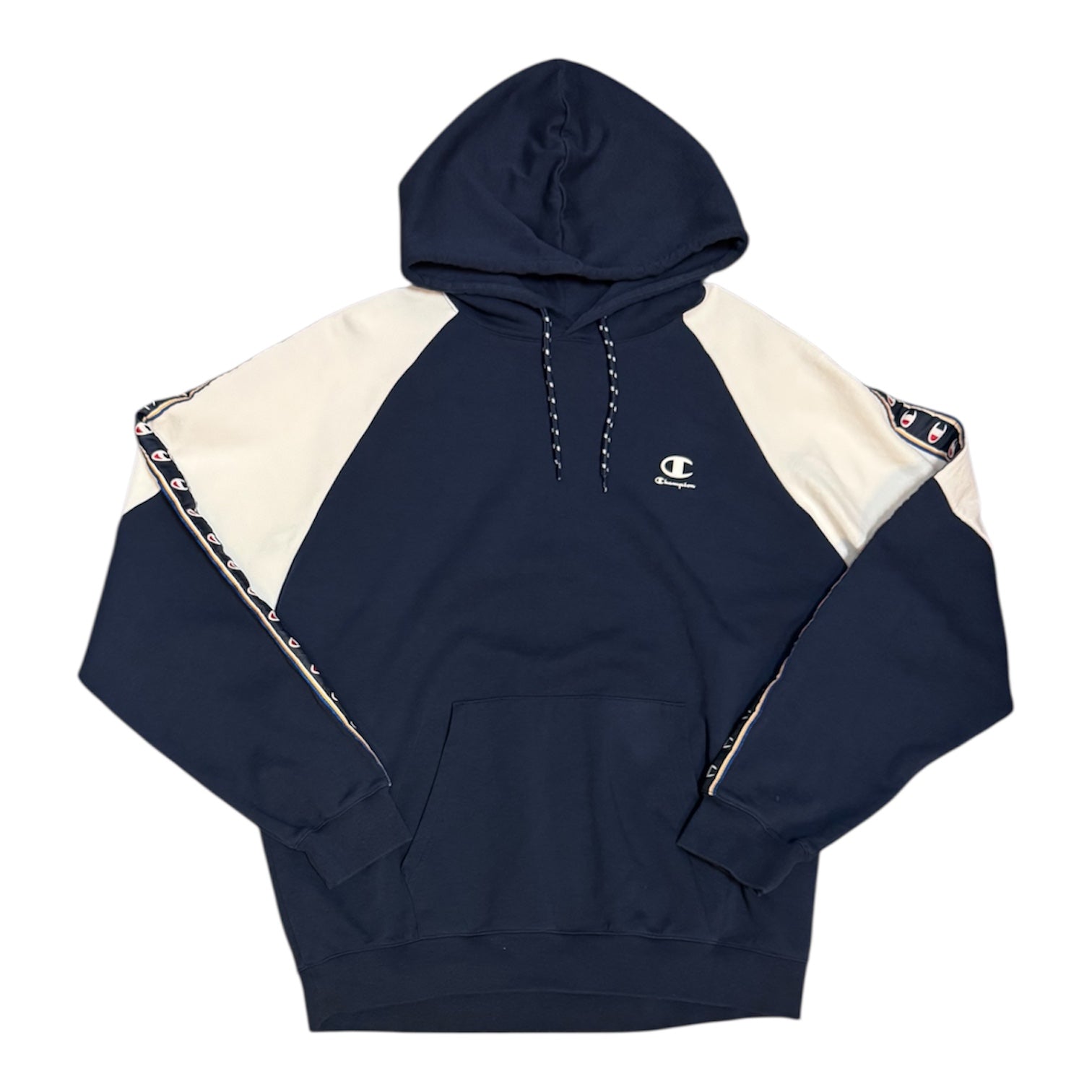 Champion Navy White Striped Hoodie