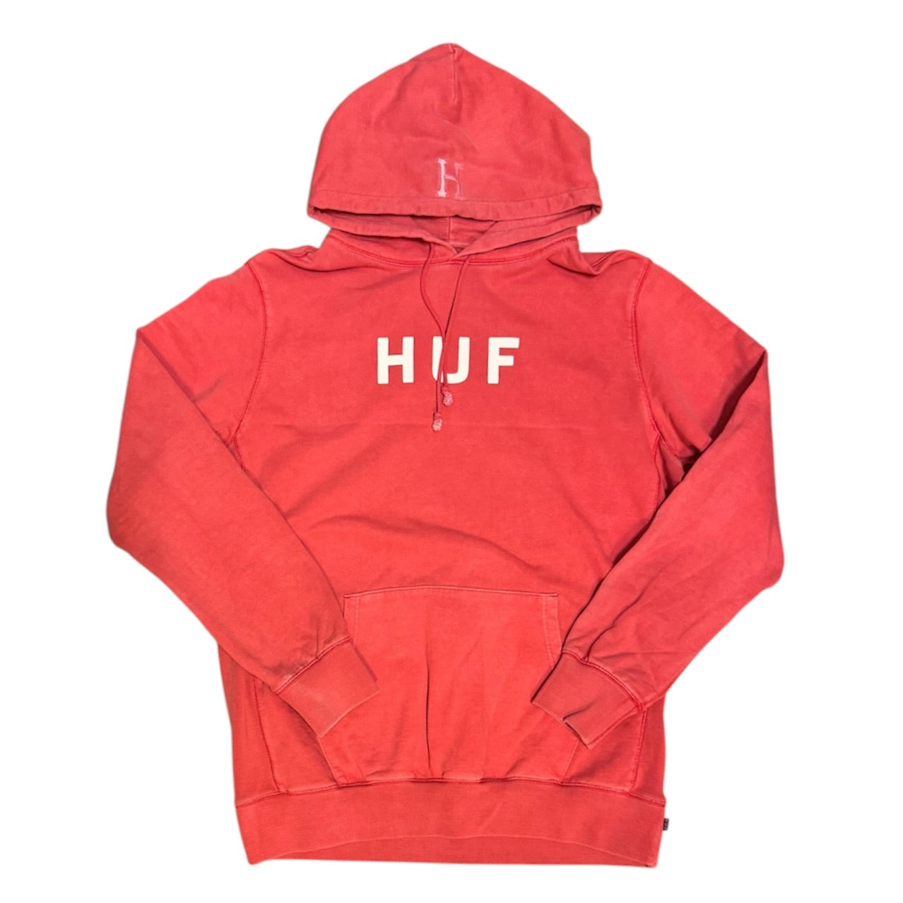 Huf OG Logo Red Faded Hoodie