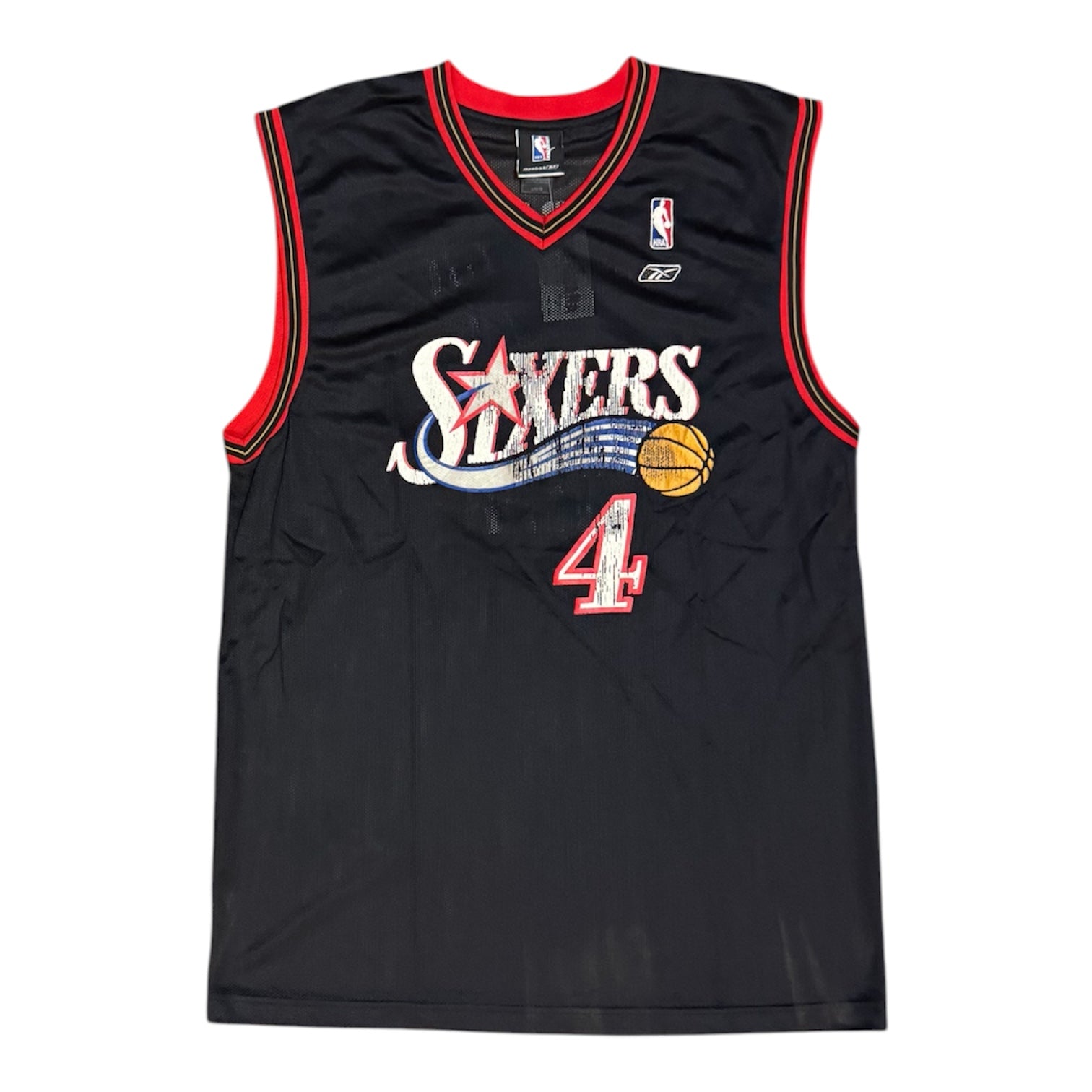 Vintage Reebok Philadelphia 76ers Chris Webber #4 Basketball Jersey