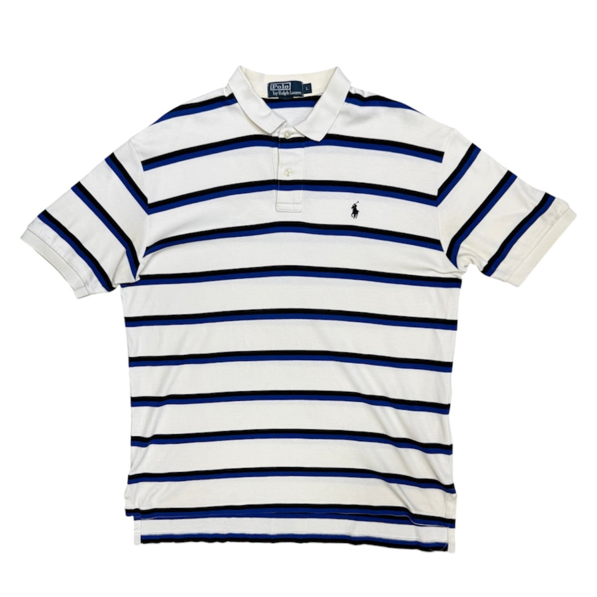 Polo Ralph Lauren Blue Black Striped Polo Tshirt