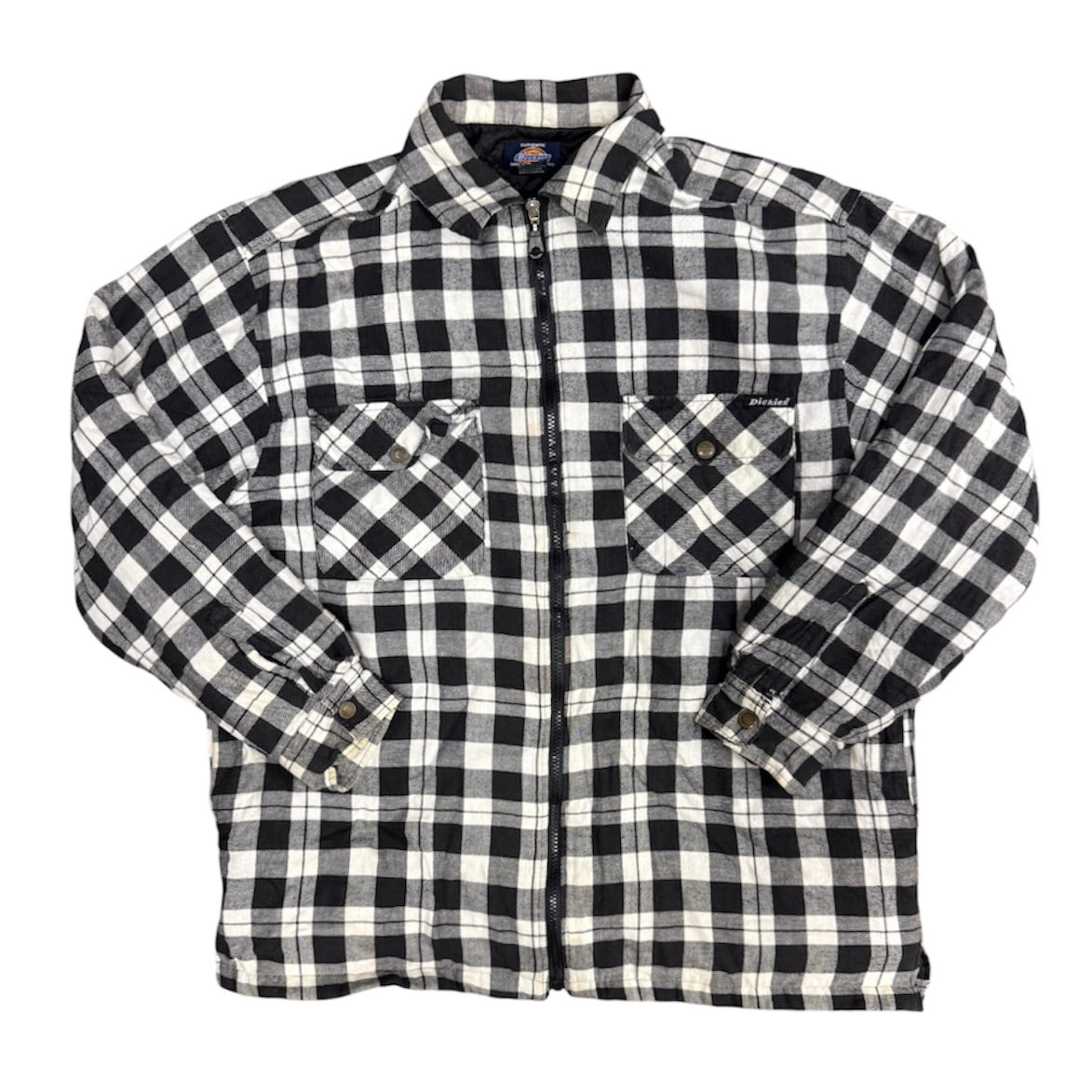 Dickies Black White Full Zip Padded Overshirt