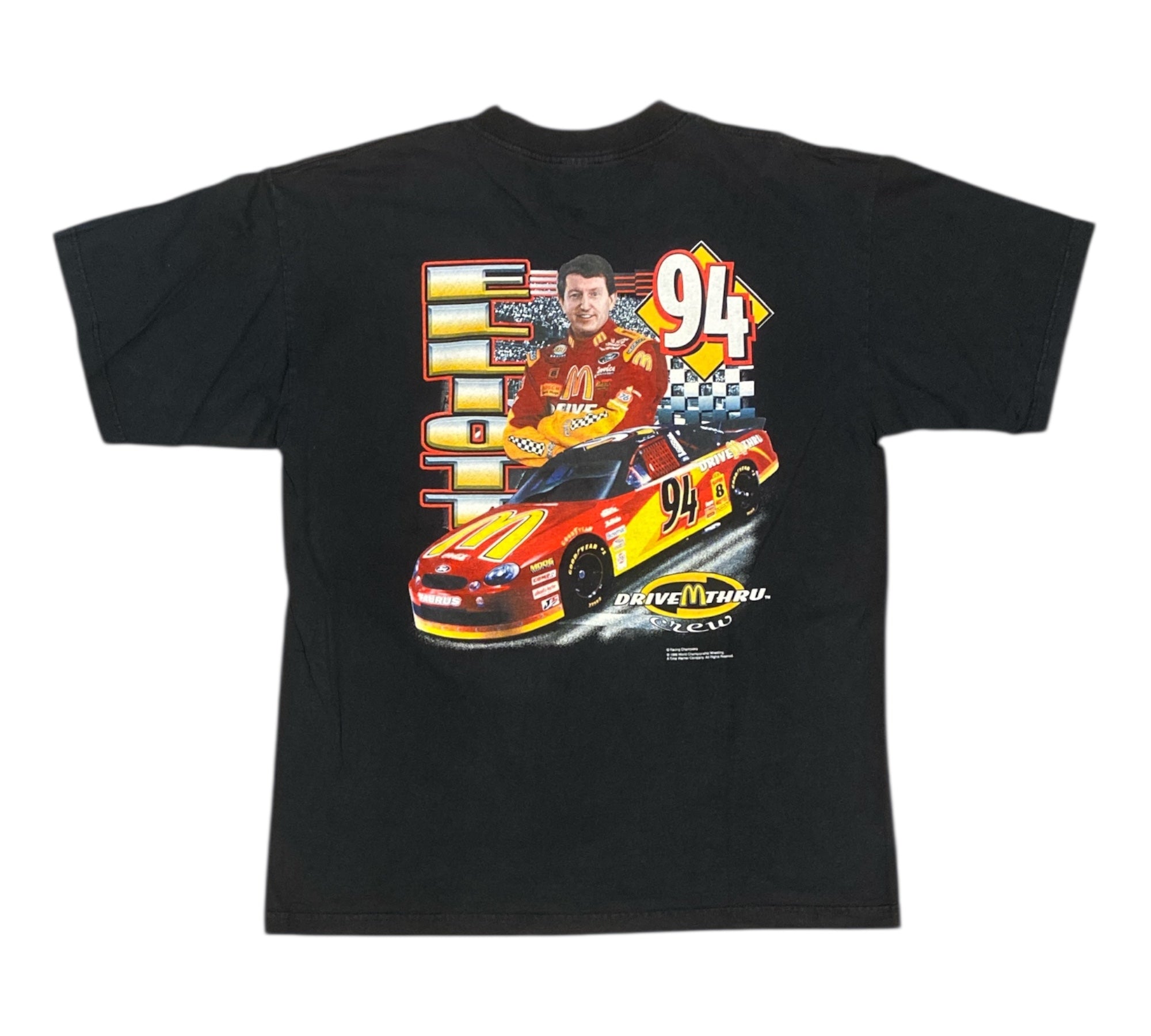 Vintage Elliot #94 Drive Thru Crew Racing Black Tshirt