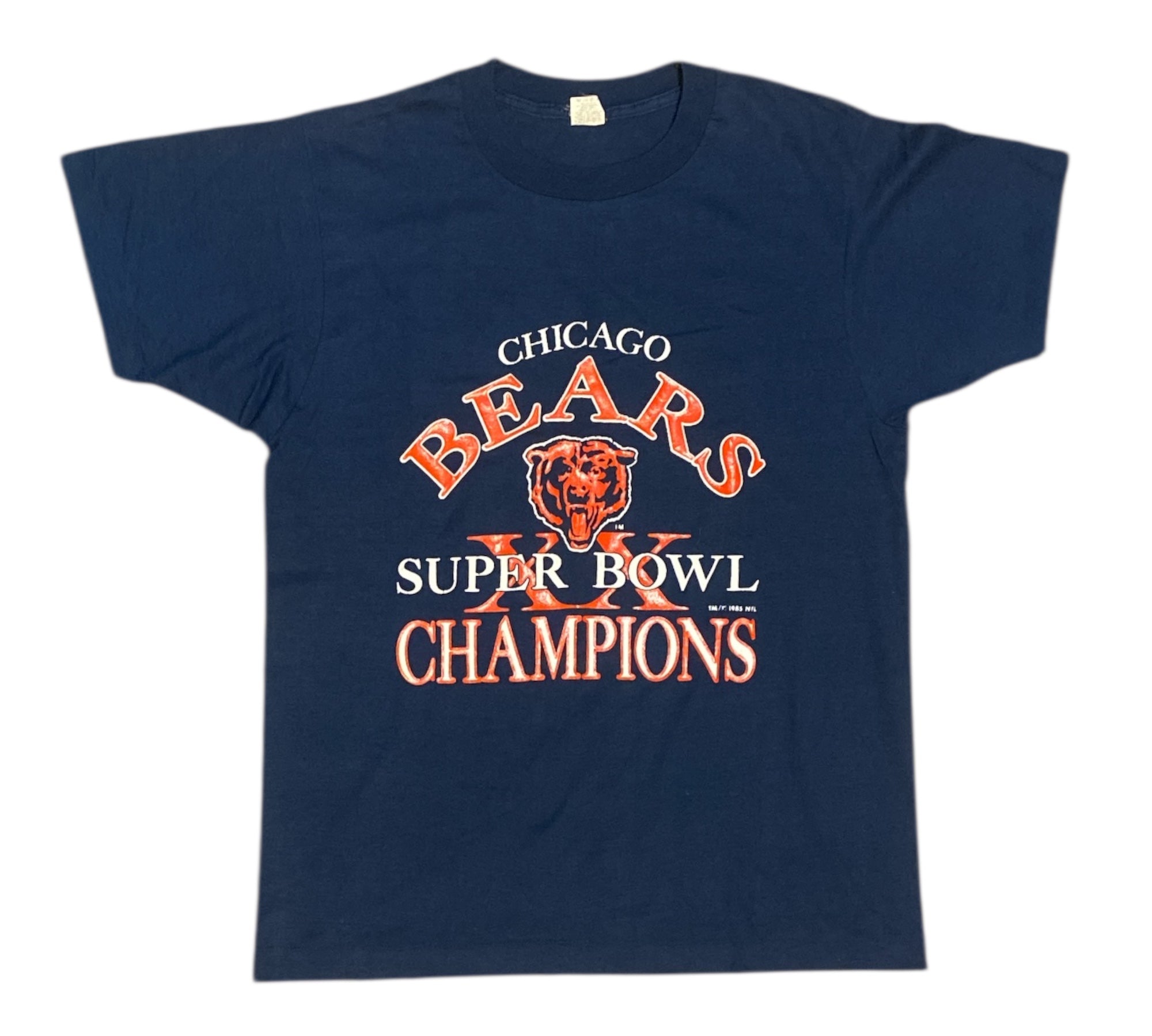 Vintage 1985 Chicago Bears Superbowl XX Champions Navy Tshirt