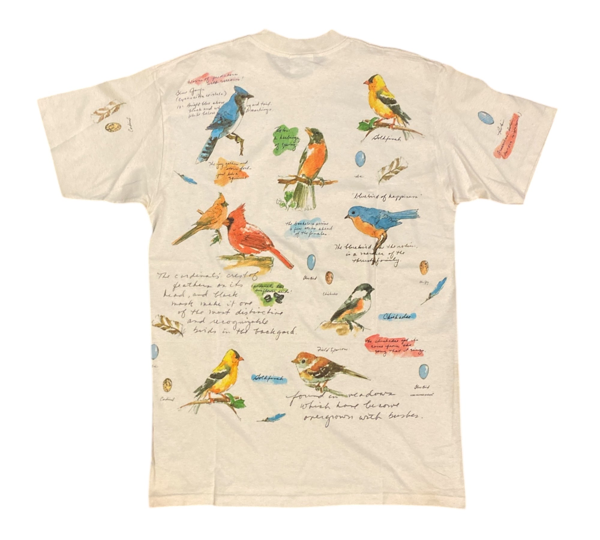 Vintage Relevent Products Birds Beige Tshirt
