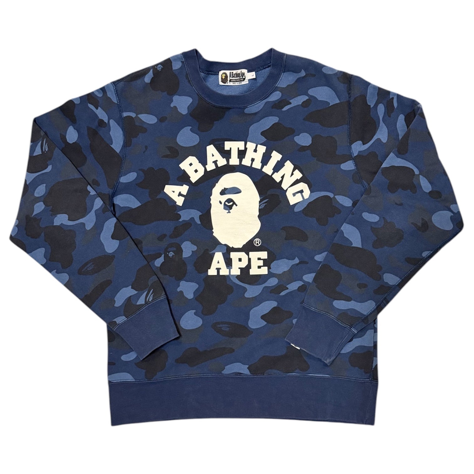A Bathing Ape Color Camo Blue College Sweatshirt