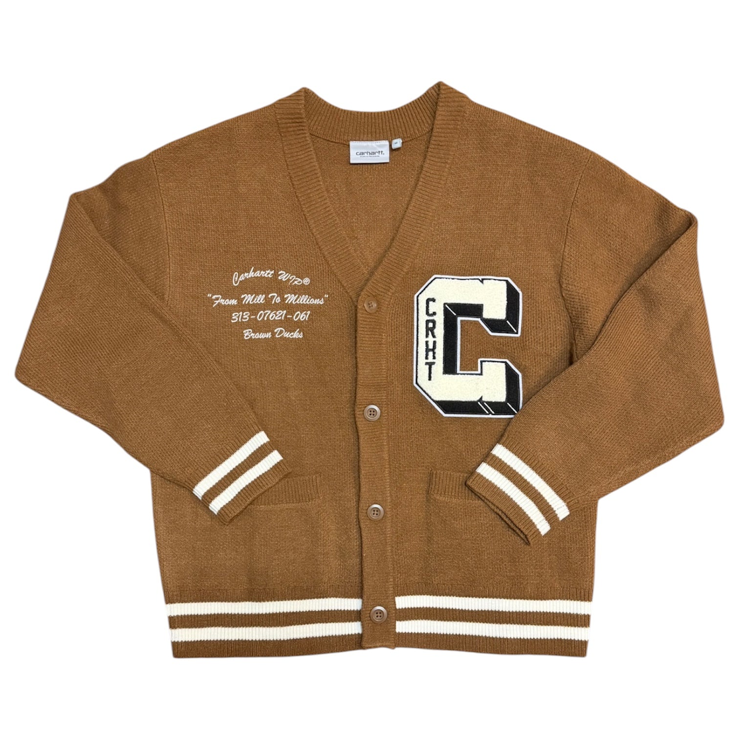 Carhartt WIP Ducks Brown Knitted Cardigan