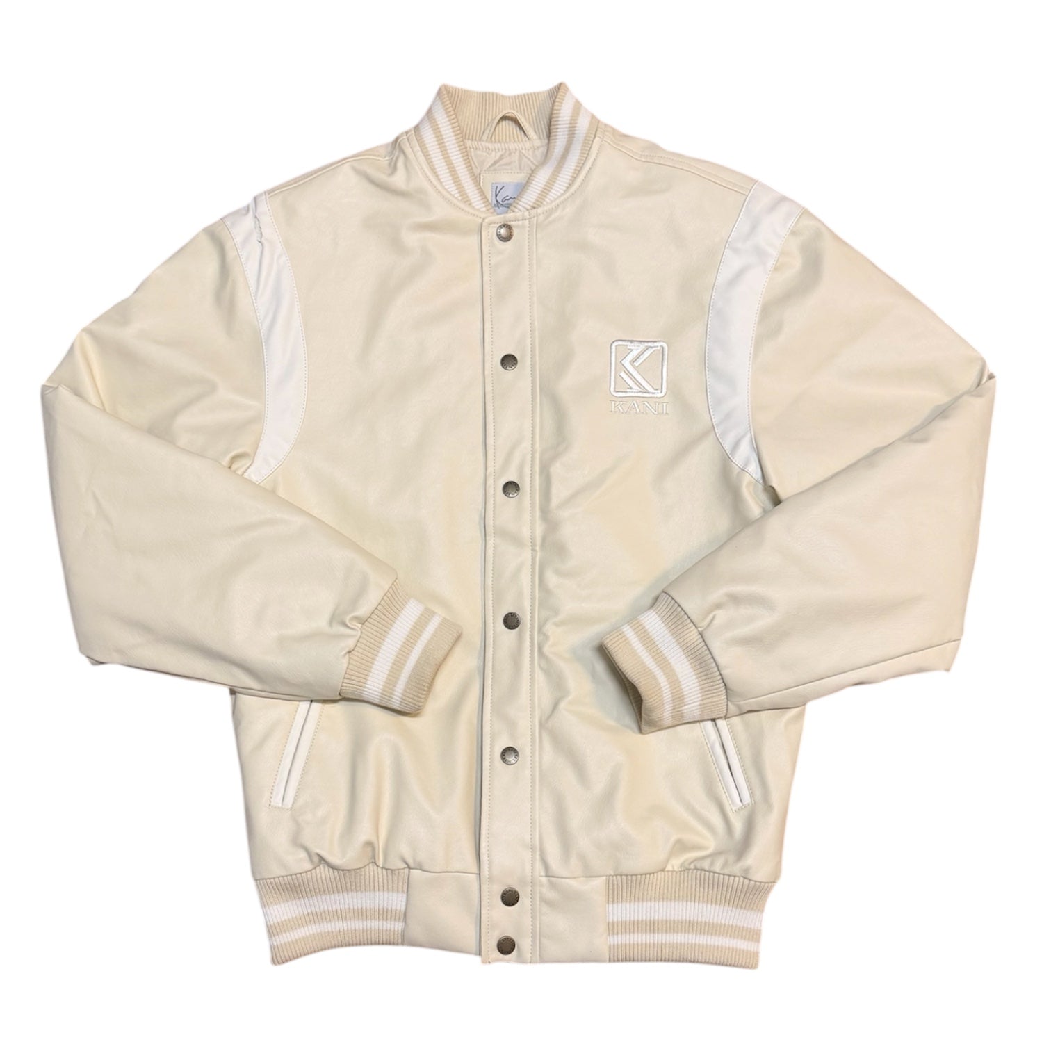 Karl Kani Cream White Varsity Jacket