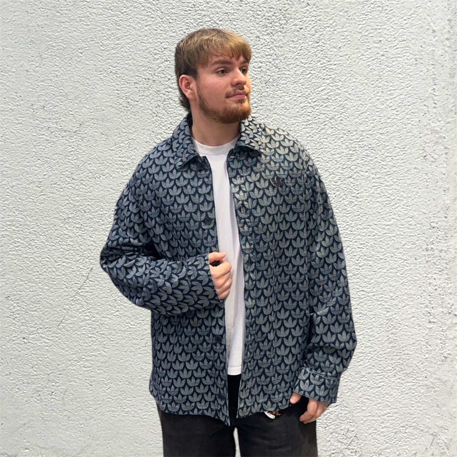 Adidas Denim Monogram Overshirt Jacket