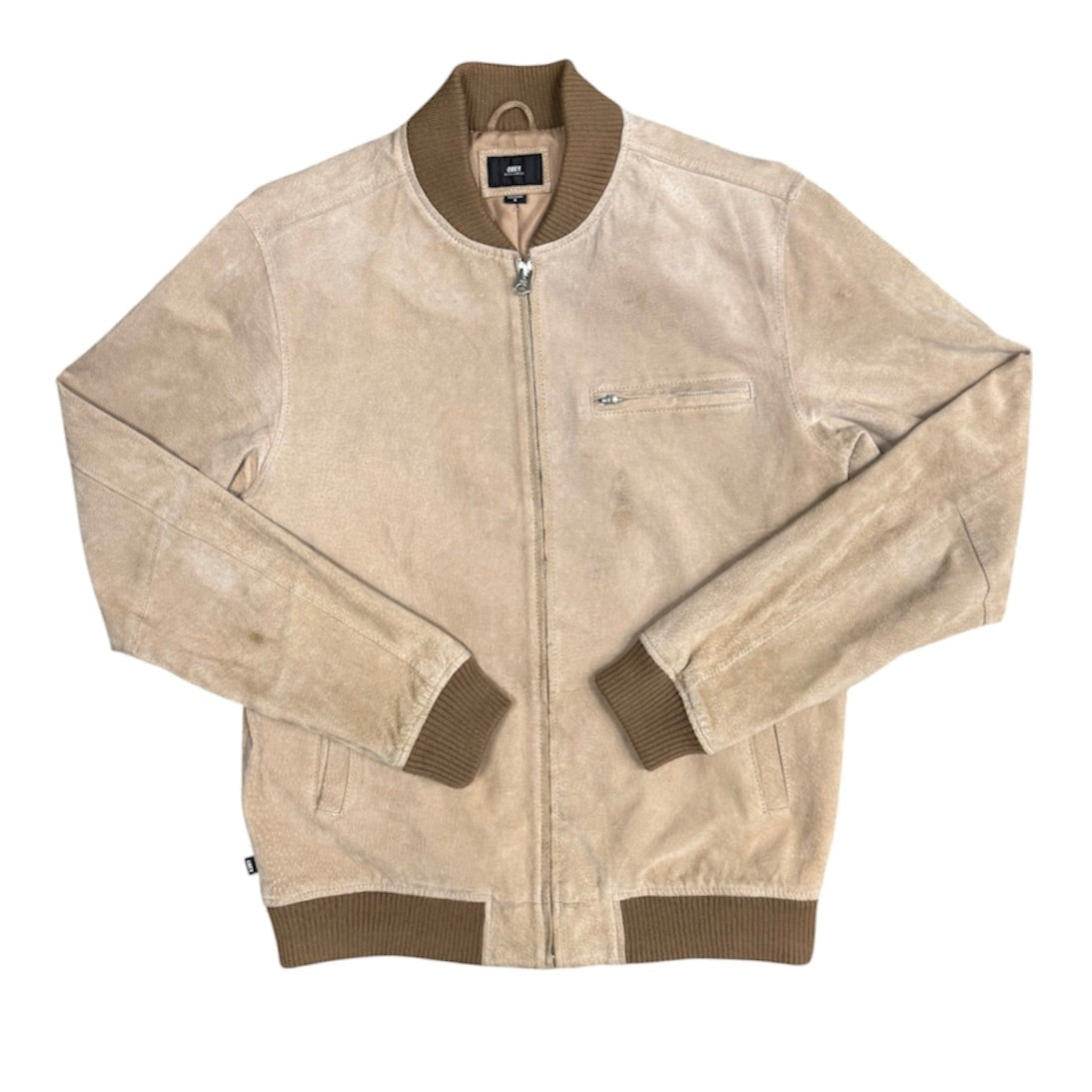 Obey Beige Brown Suede Jacket