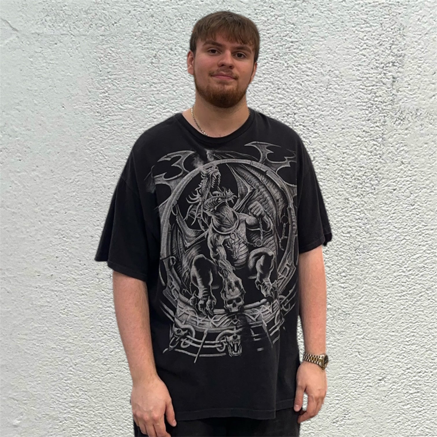 Vintage 2001 Liquid Blue Dragon Black Tshirt
