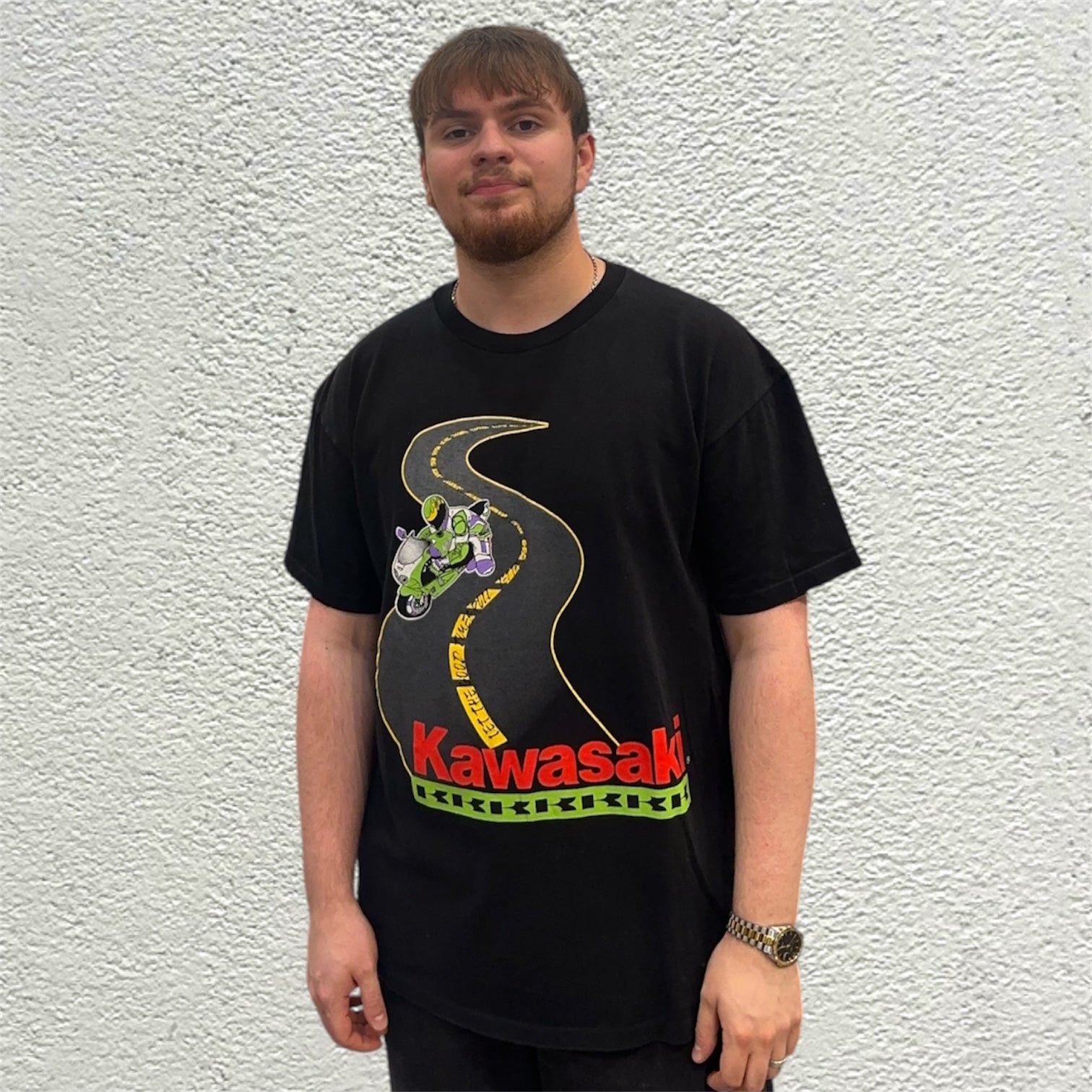 Vintage Kawasaki Motorcycle Black Tshirt