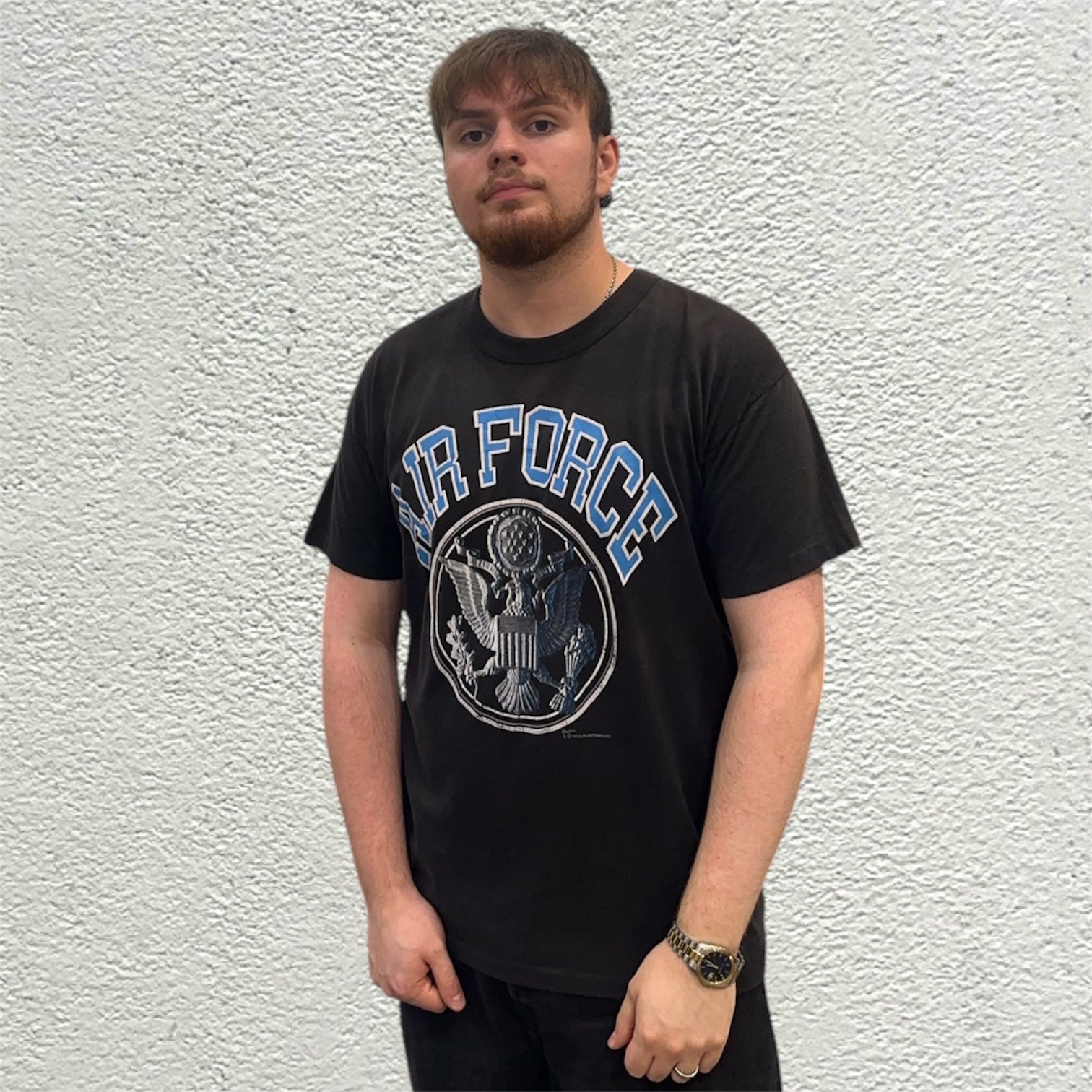 Vintage Tee Swing Air Force Crest Black Tshirt