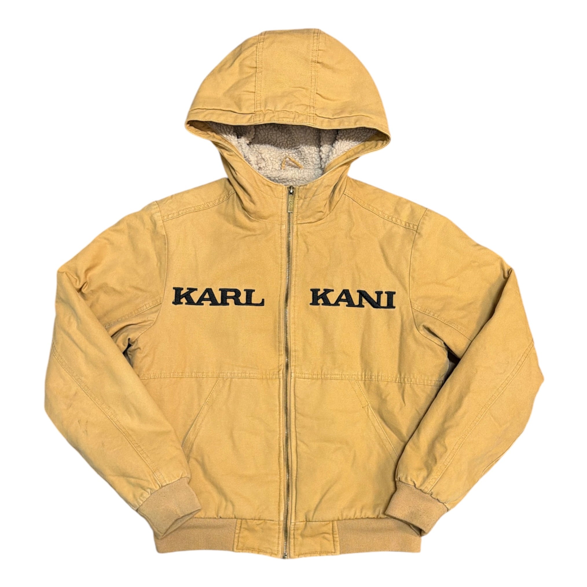 Karl Kani Hooded Sherpa Beige Canvas Jacket