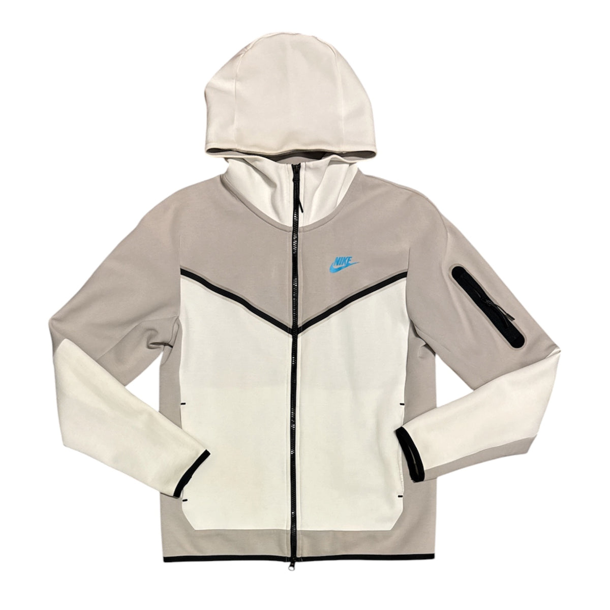 Nike Sportswear Tech Fleece Light Iron Ore White Hoodie