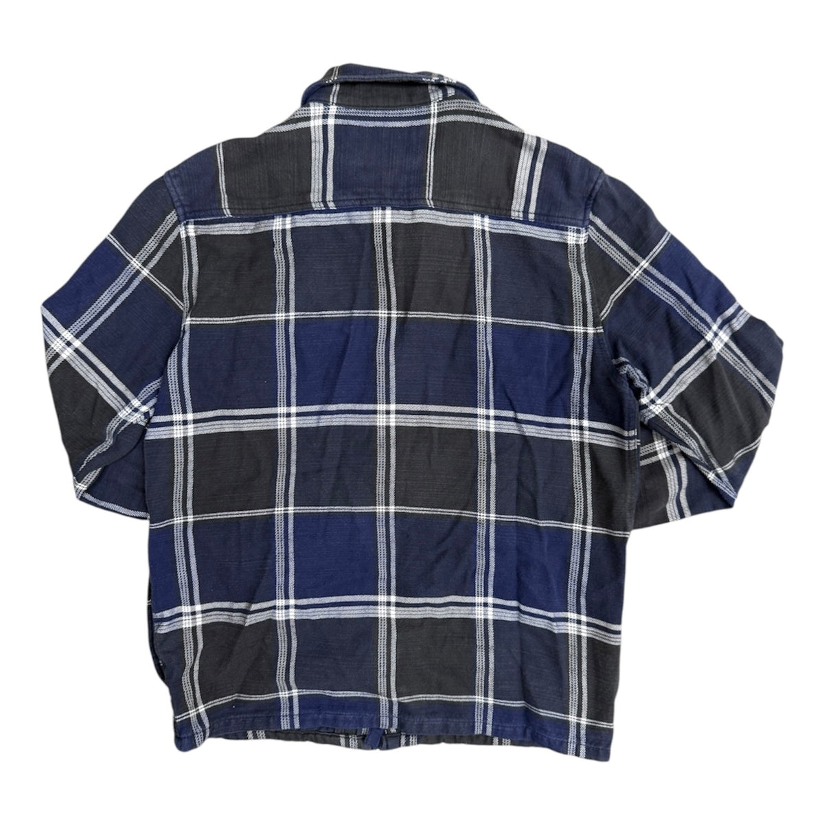 Quicksilver Blue Flannel Full Zip Overshirt Jacket