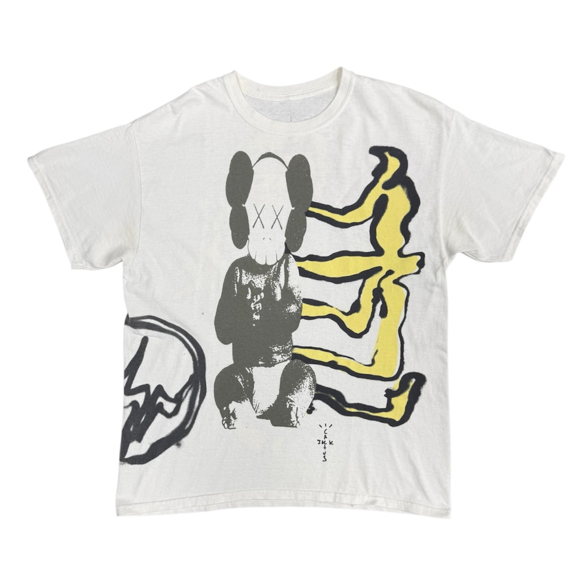 Travis Scott Cactus Jack Kaws For Fragment Aged Yellow Tshirt