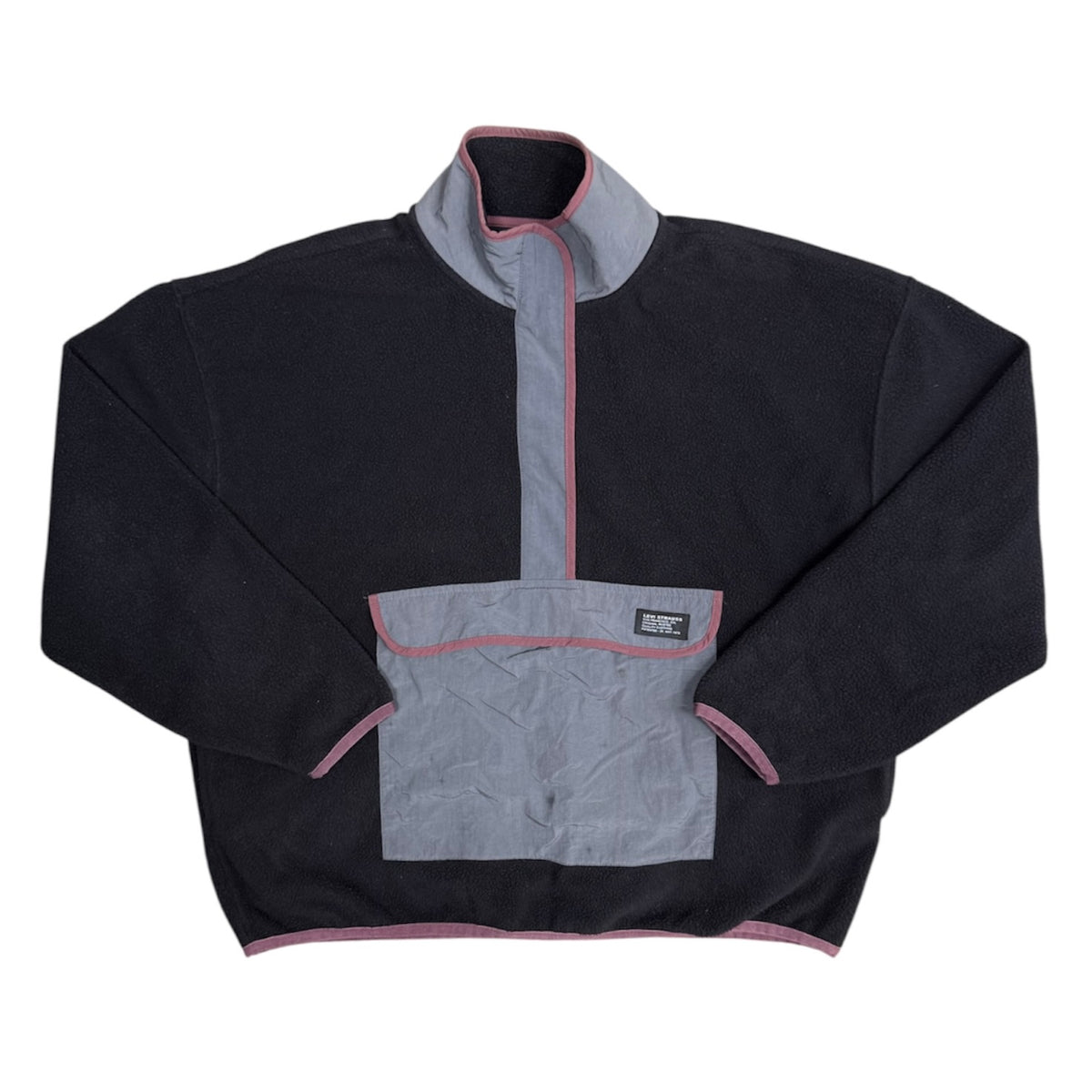Levi's Polar Fleece Mock Neck Black Half Snap