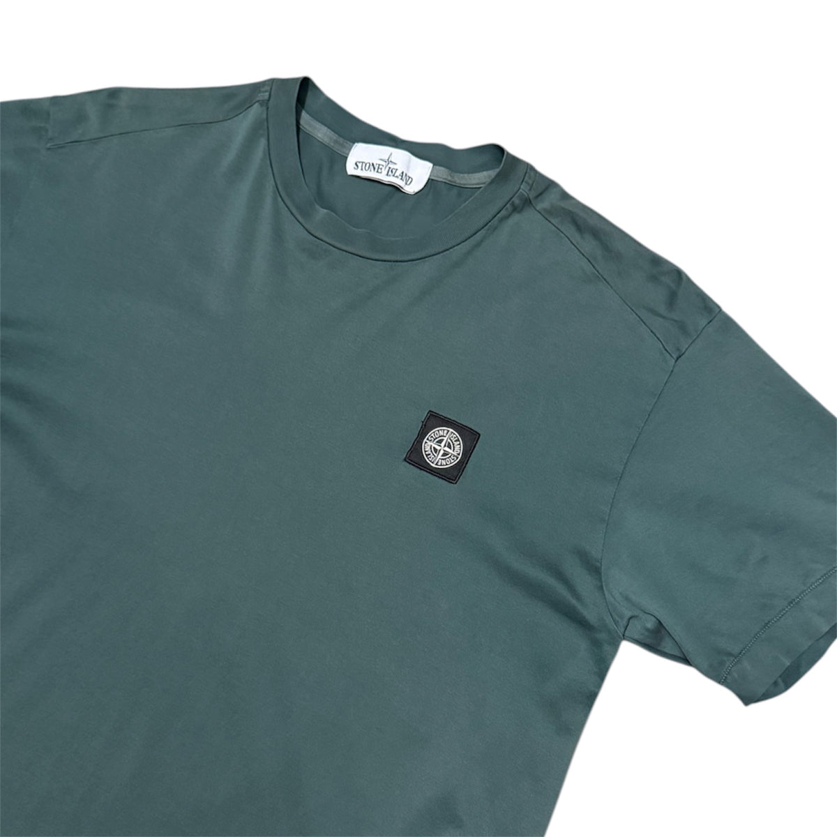 Stone Island Basic Cotton Bottle Green Tshirt