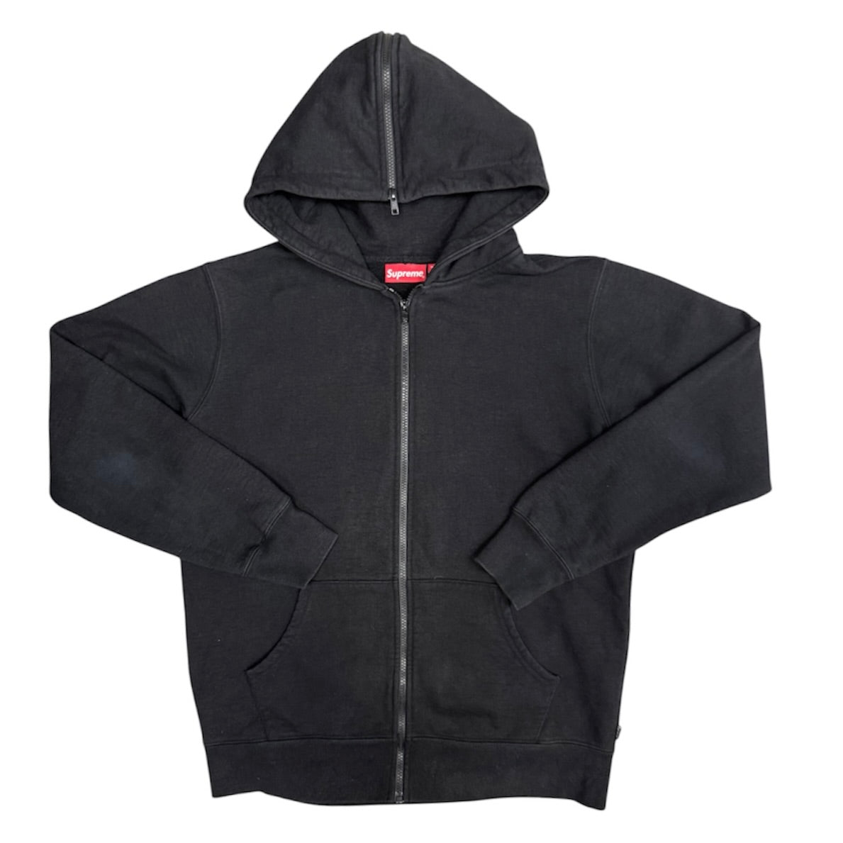 Supreme FW16 Split Hood Zip Up Black Hoodie