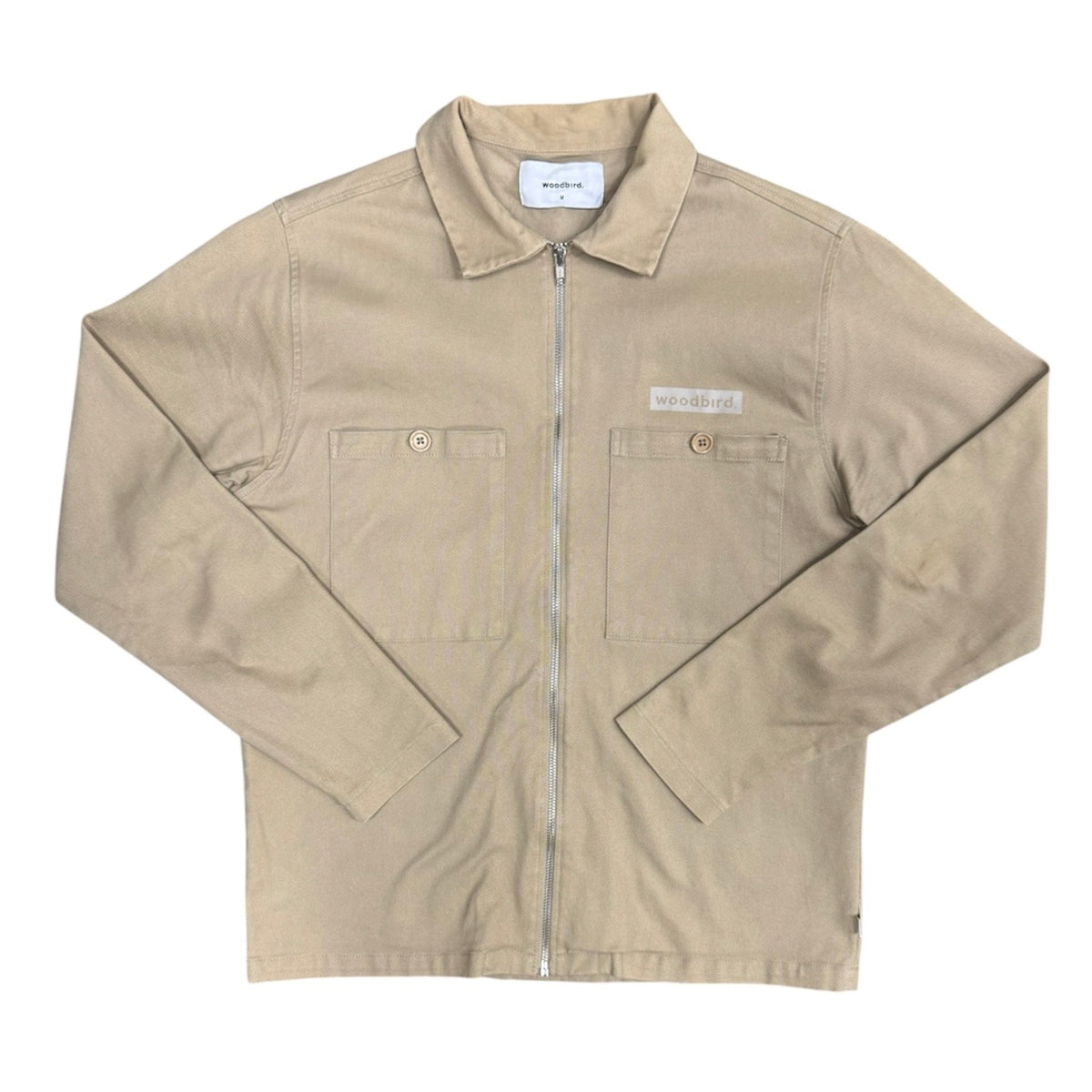 Woodbird Beige Textile Overshirt Jacket